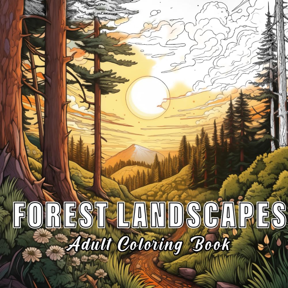 Forest Landscapes: Adult colouring book with 60 forest sketches. (World Of Colours)
