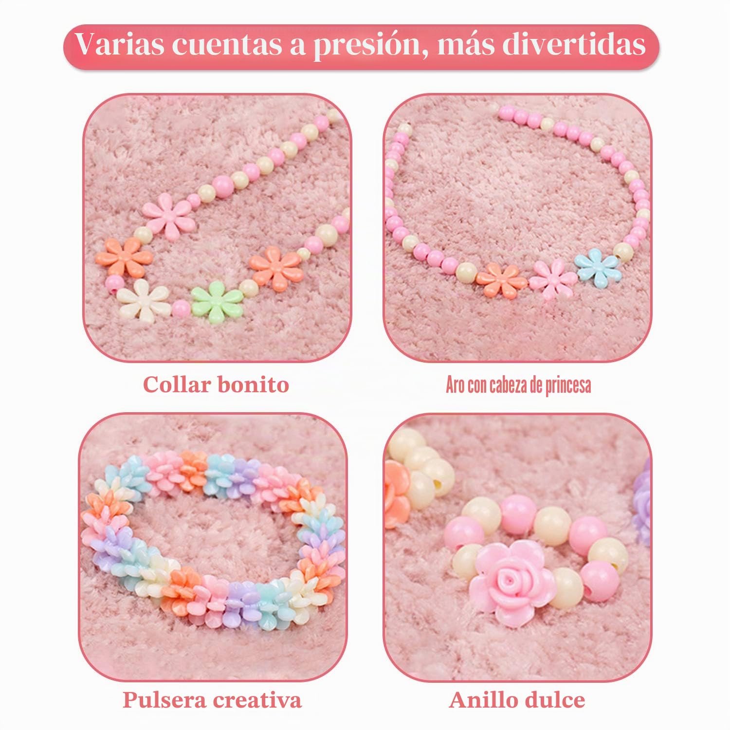 Sanlebi - Pulsera de perlas para niños, diseño de perlas de 2000 piezas, para fabricación de pulseras, collar, kit de fabricación de joyas, juegos de bricolaje para niñas