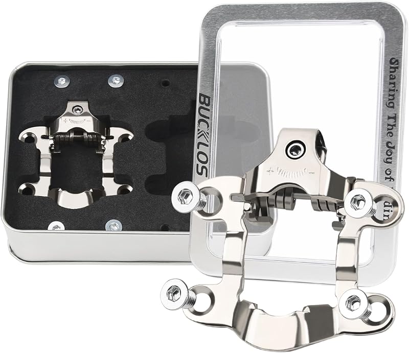 BUCKLOS Bike Pedal Clips Adapters Compatible with Peloton Bike Replacement | Exercise Bike Accessories Convert Pedals to Fit MTB Cycling Shoes,Indoor for Friends, Family, Spin Class