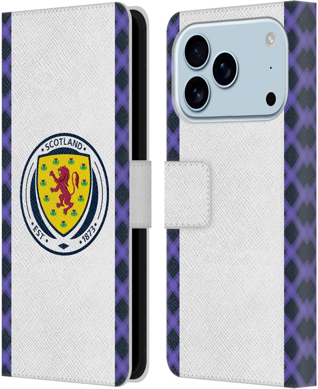 Head Case Designs Officially Licensed Scotland National Football Team Away 2022/23 Kits Leather Wallet Case Compatible with Apple iPhone 17 Pro Max