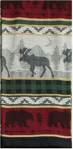Miniatura 3 de Kay Dee Designs - Juego de 3 toallas de cocina de algodón decorativas con temática de cabaña con estampado de oso y alce, 2 paños de cocina con