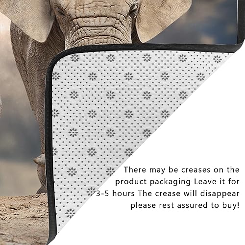 Miniatura 4 de Tapete de esponja lavable para niños, niñas, niños, dormitorio, sala de estar, elefante, animales salvajes africanos, familia, exóticos,