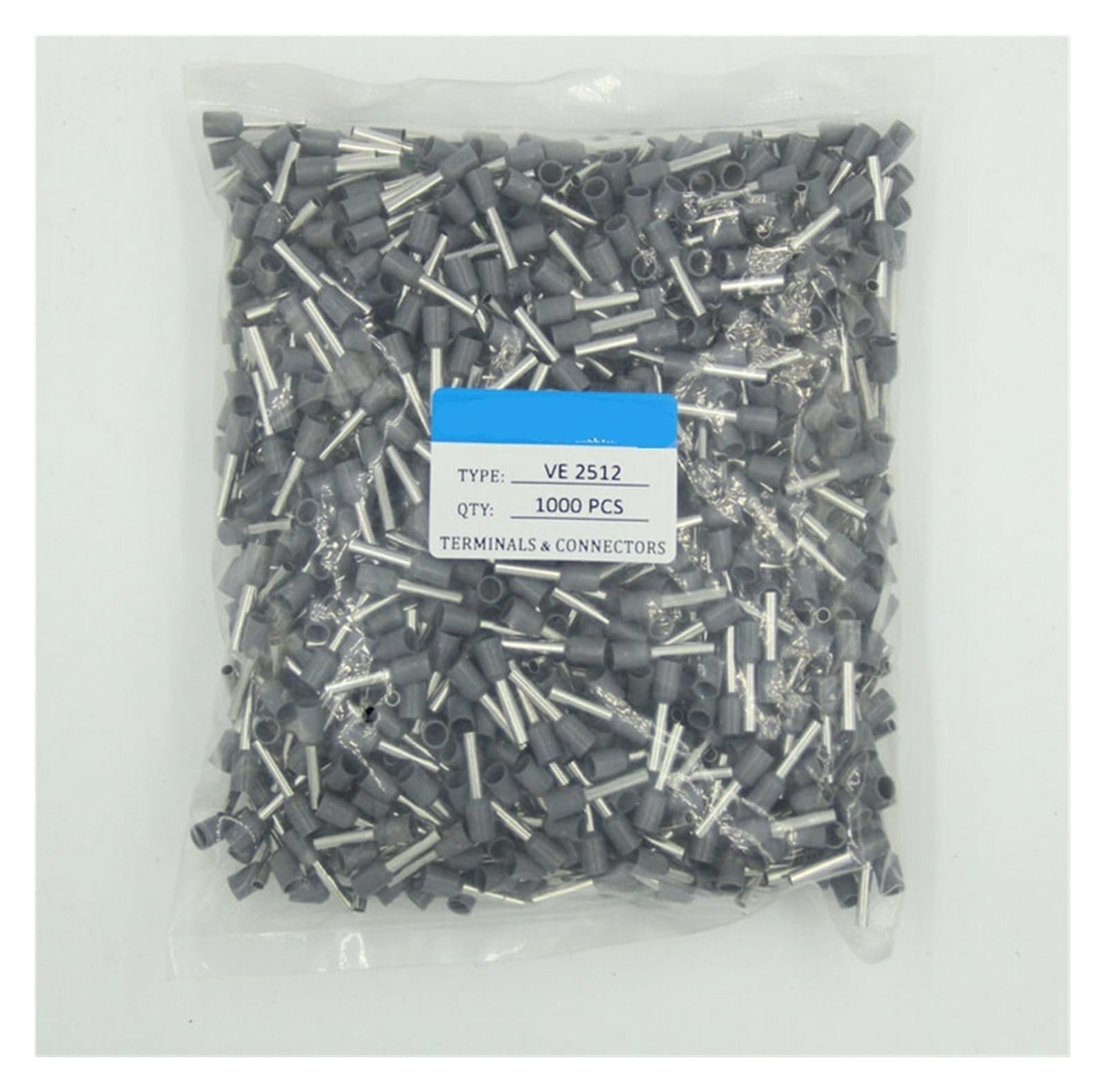 UYCUODLUY E2512 14 AWG 2.5mm2 Insulated Cord End Terminal block Wire FerrulesTubular terminal connectors