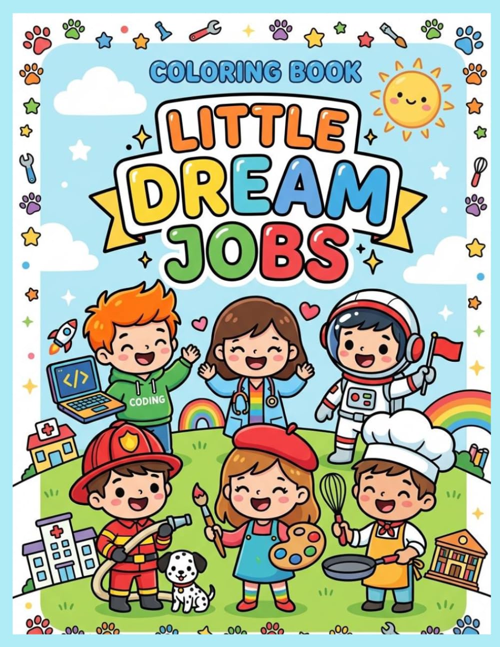 Little Dream Jobs Coloring Book: Cute Career and Profession Coloring Book for Kids, Toddlers, and Preschoolers | Fun & Educational Activity Book with Firefighter, Astronaut, Chef, and More!