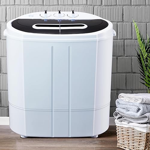Miniatura 8 de Lavadora portátil compacta de doble tina, mini lavadora, lavadora (9 libras) y giratoria (6.8 libras), lavadora portátil con combinación de ciclo de