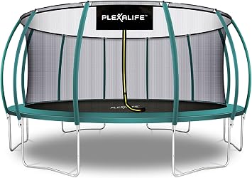 Moxie by Upper Bounce Pumpkin-Shaped Round Trampoline for Outdoor Backyard with Enclosure Net, Recreational, Gymnastics Activity for Kids and Adults, Supports Up to 440 Lbs