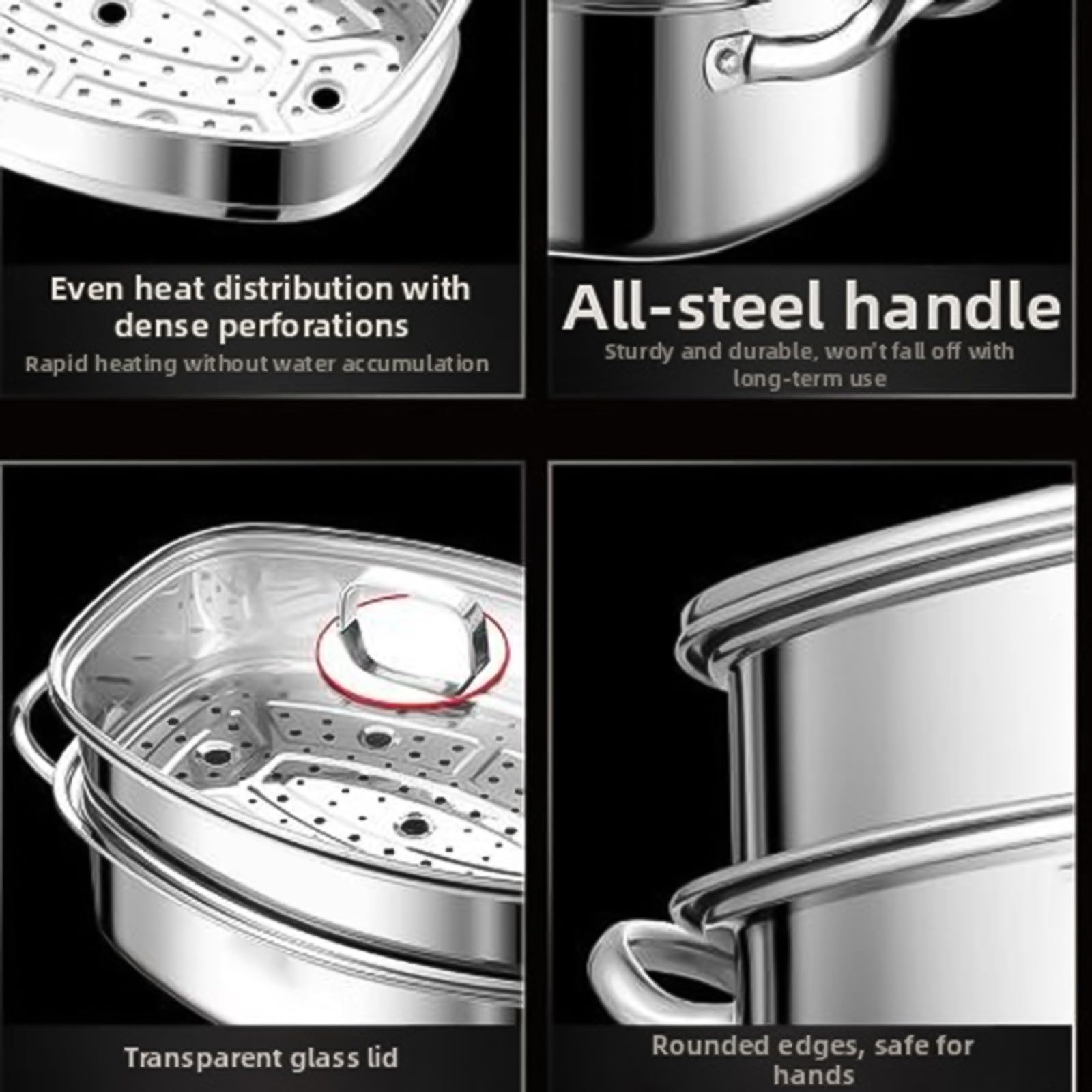 Grande set ovale per pesce in acciaio inox, 38 cm, con griglia, per zuppa di pesce intero, verdura, pulizia rapida, argento