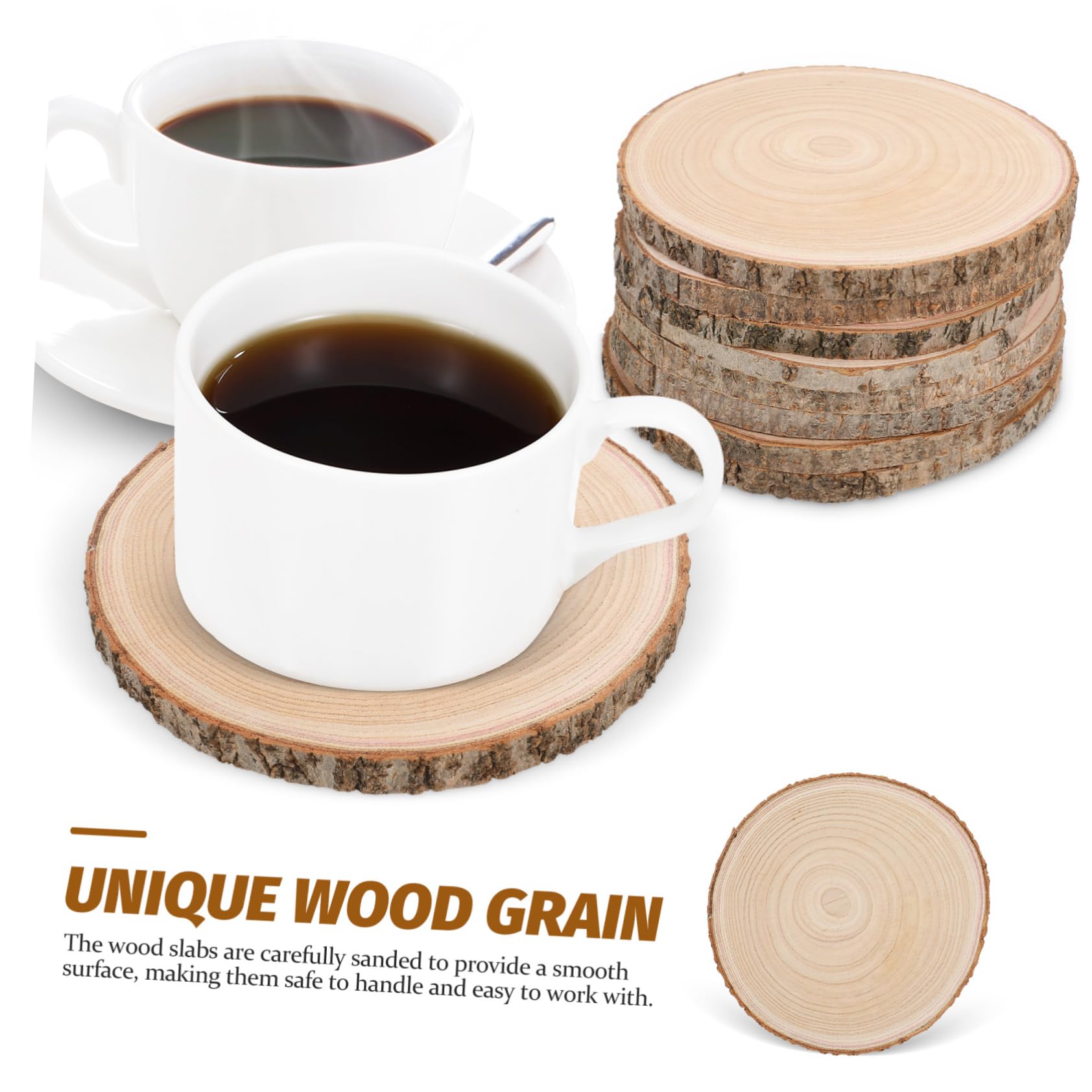 8 Stück Unbehandelte Holzscheiben Paulownia Holz Rundscheiben Naturbelassen Glatt Geschliffen Für DIY Bastelarbeiten Hochzeit Dekoration Rustikales Tischdekor