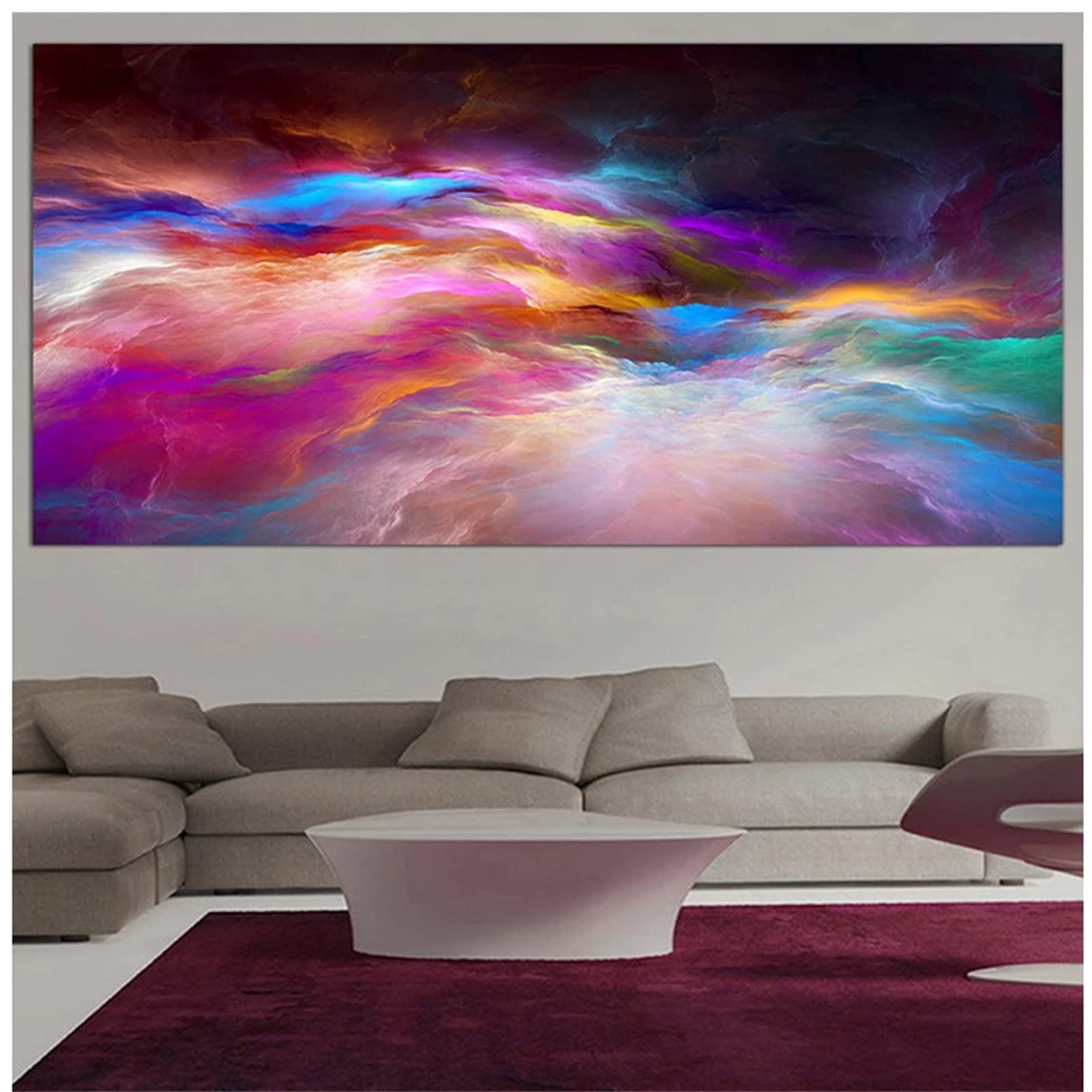 DIY zestawy do malowania diamentami 5D, pełne wiertło diamentowy obraz dla dorosłych i dzieci, kryształ górski haftowanie obrazy do dekoracji ścian domu - 60 x 120 cm / 24 x 47 cali (kolor: chmura)