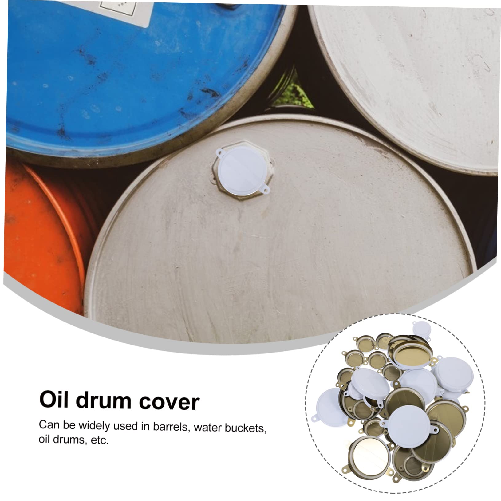 Drum Closure Plugs 20 Sets Drum Cover Bung Caps For 55 Gallon Drums - White  Iron Seal Caps For Oil And Water Drums 55 Gallon Drum Closures, image size:1630x1630