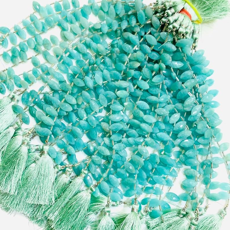 Perles en amazonite naturelle pour fabriquer vos bijoux d'été bohèmes
