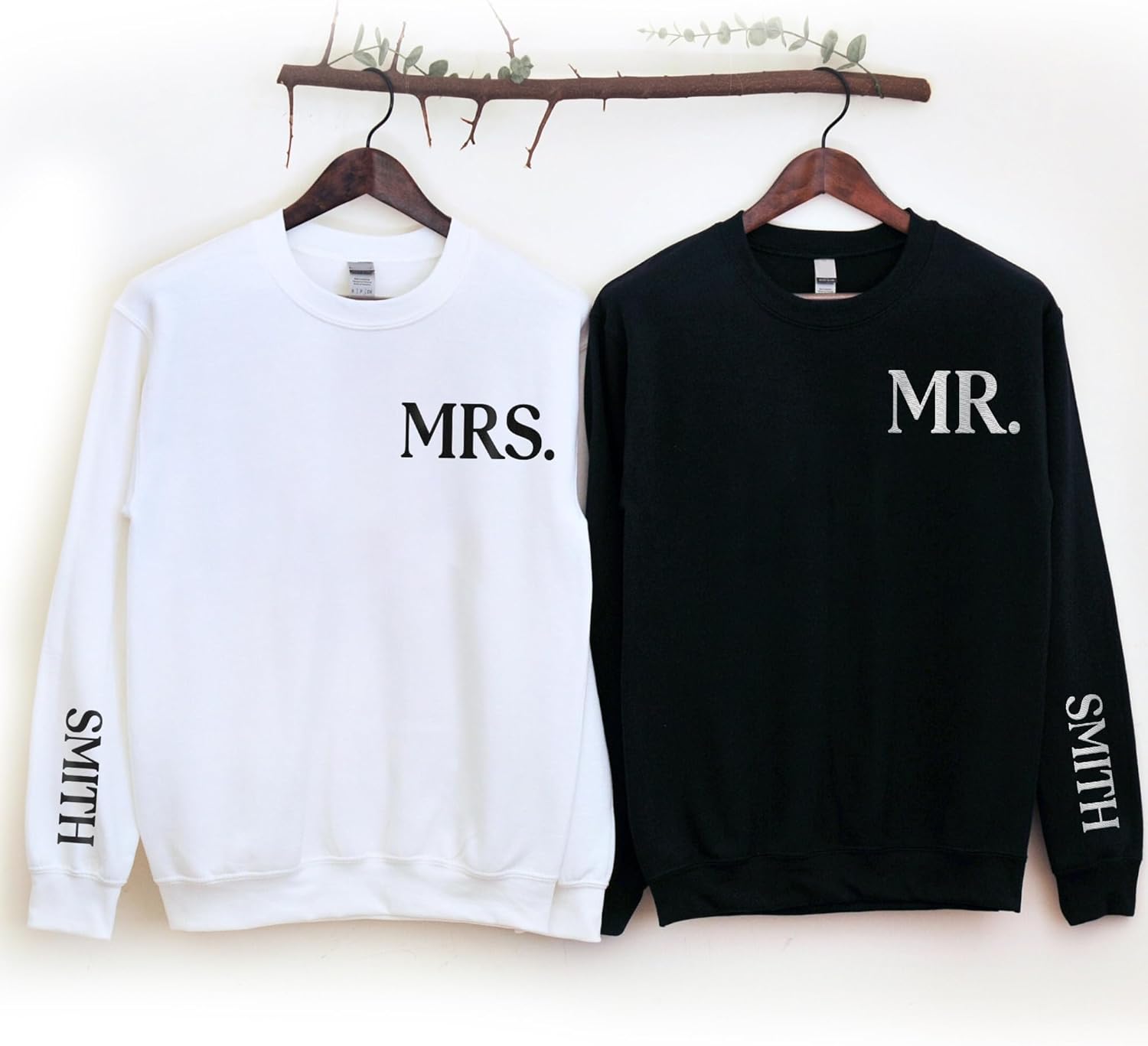 Personalized Couples Embroidered Sweatshirt, Custom for Him and Her, Matching Couple Outfit Sweater - Image 4