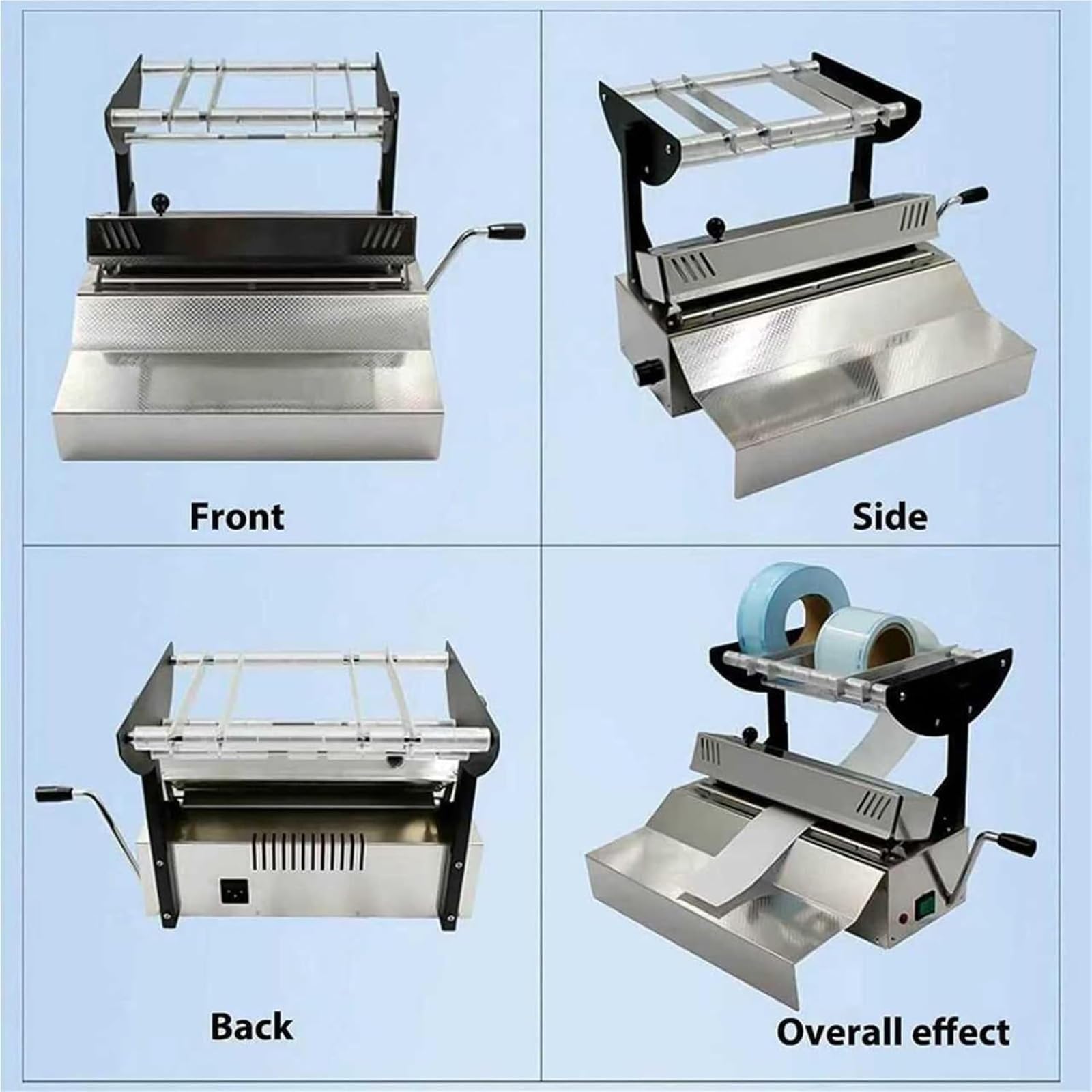 Selladora de bolsas de laboratorio de 500 W, selladora de bolsas para esterilización dental con 6 temperaturas ajustables, máquina de sellado térmico dental de acero inoxidable