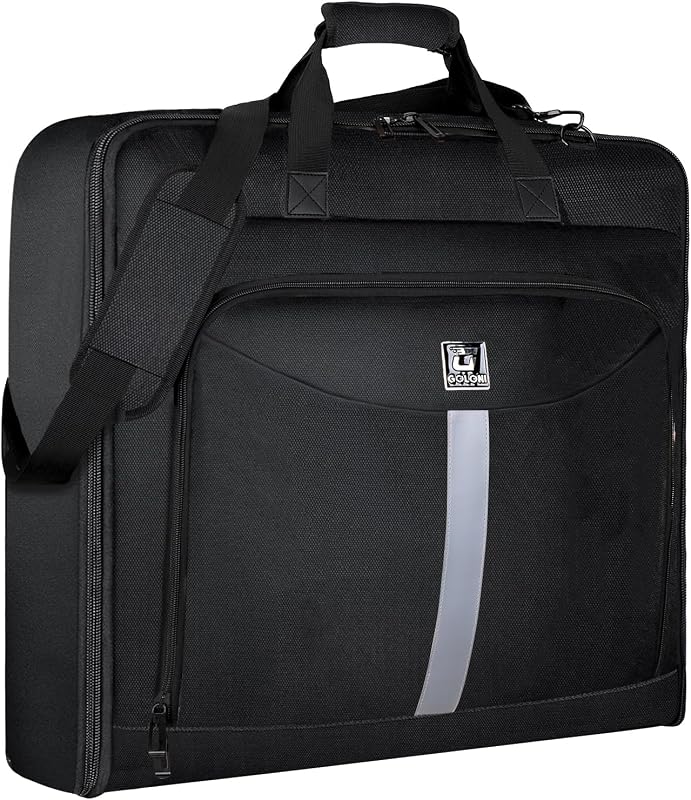 Goloni Bolsa de Ropa para Hombres Mujeres Viajes y Negocios,Ropa Colgante y Compartimentos múltiples,Bolsa de Traje Plegable Impermeable Negro