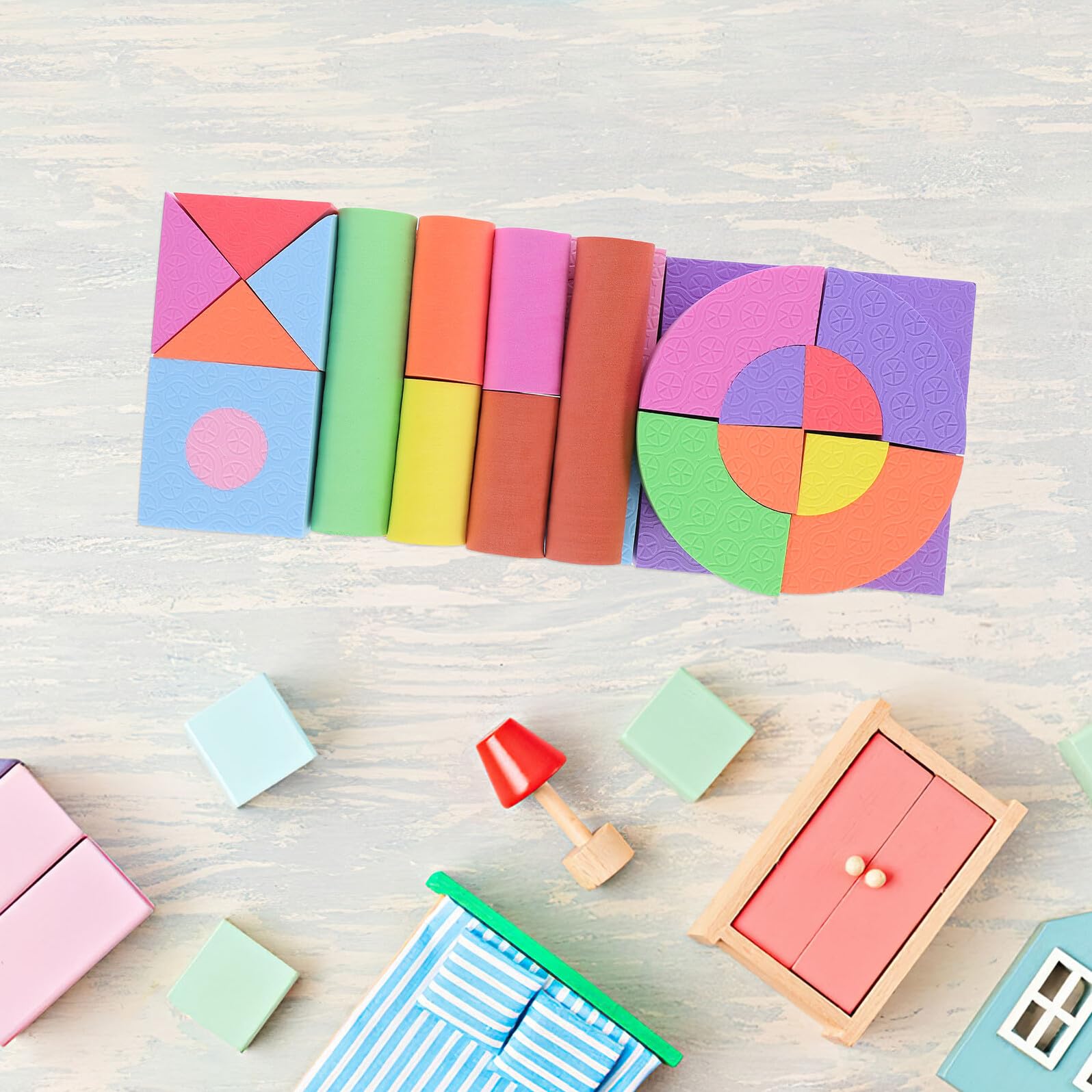 Blocchi Morbidi 100pezzi Eva per Ragazzo Ragazza, Giocattoli Montessori | Festa Scuola Decor, Giocattoli da Costruzione, Blocchi, Rompicapo, Bathing Toy