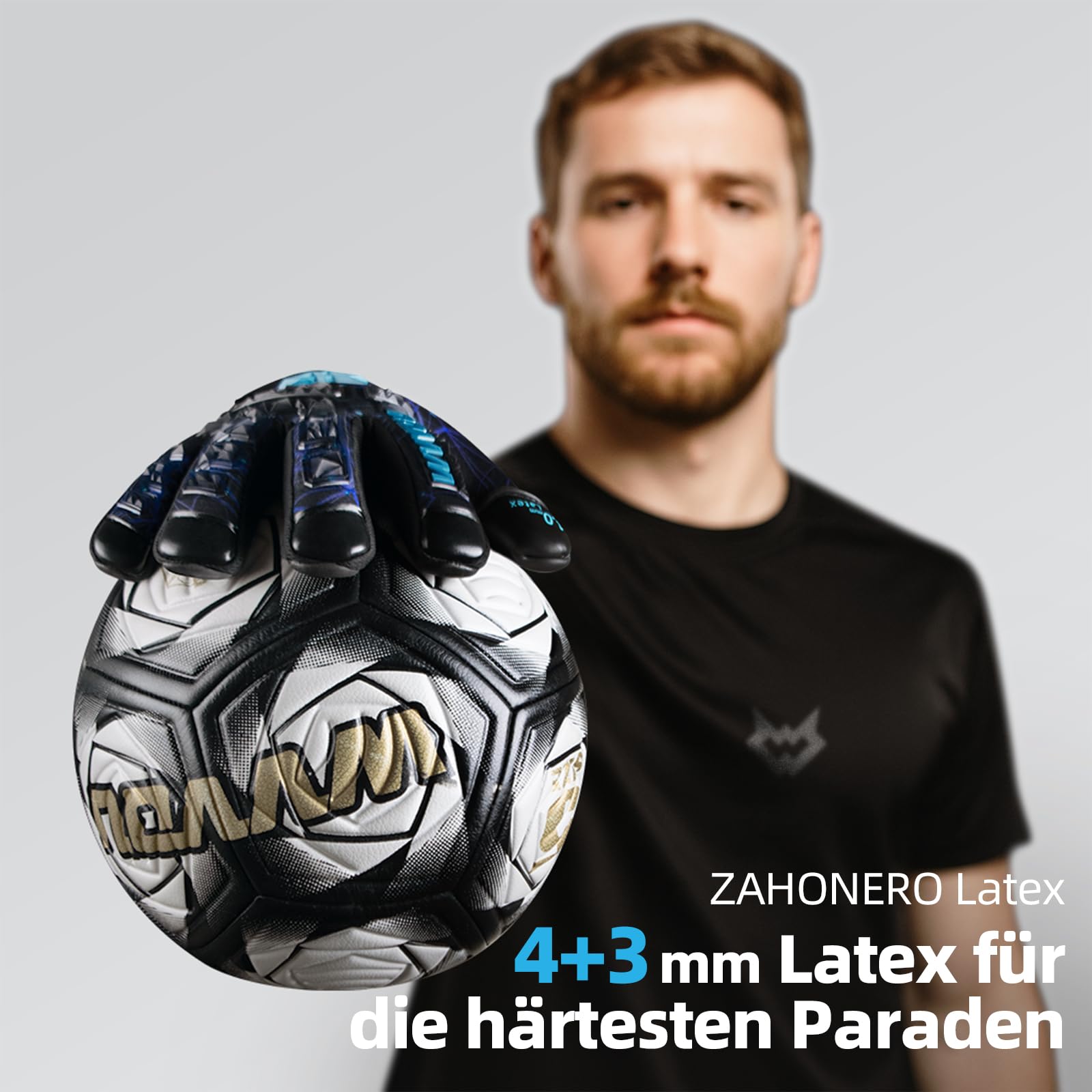 WVVOU Torwarthandschuhe Kinder und Herren, Profi Fußballhandschuhe mit 5 Abnehmbare Fingersaves (Fingerschutze), 4+3mm Latex für Gecko Grip, Silikon-Schlagbereich,Größe 6-11