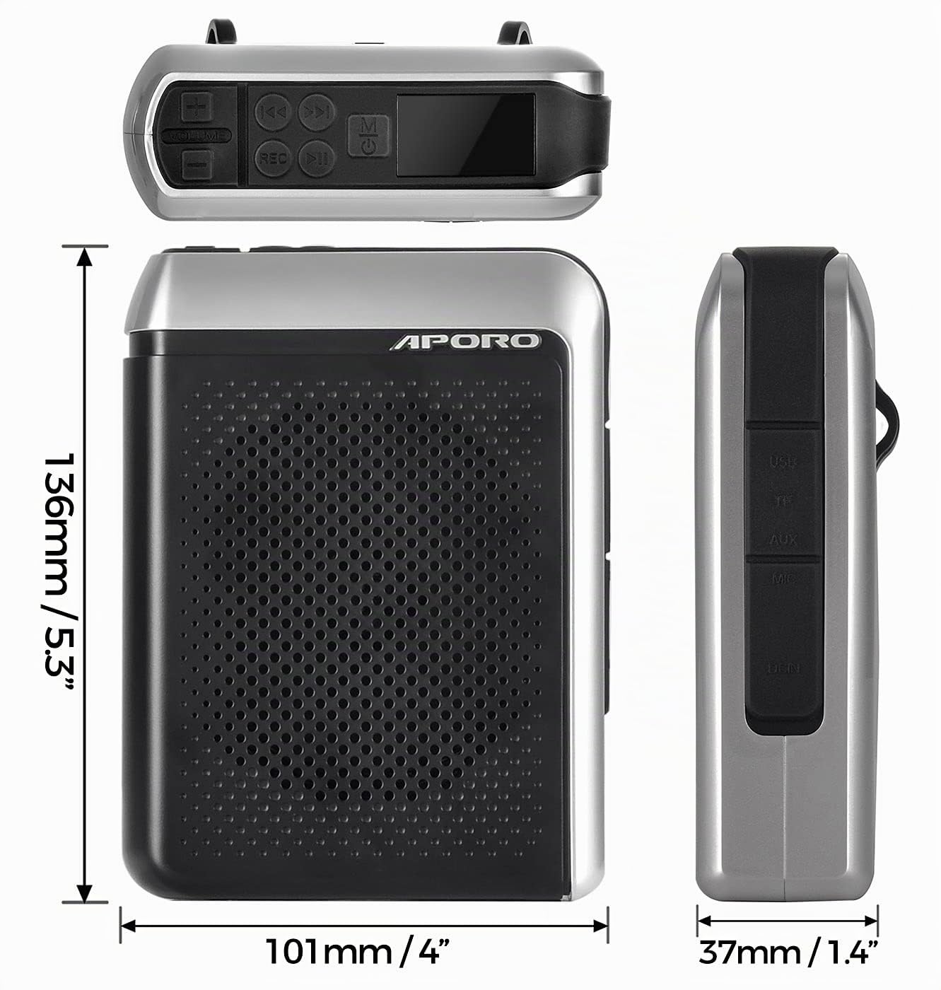 Amplificatore Vocale Senza Fili 30W 2.4G, Sistema PA (4000 mAh) Altoparlante Bluetooth con Microfono Auricolare Wireless per Insegnanti Allenatori Guida Turistica Aula