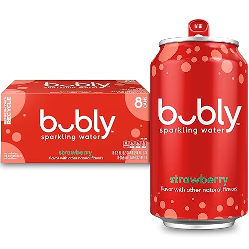 bubly Sparkling Water, Strawberry, Zero Sugar & Zero Calories, Seltzer Water, 12 Fl Oz Cans (Pack of 8) - Strawberry - 12 Fl Oz (Pack of 8)