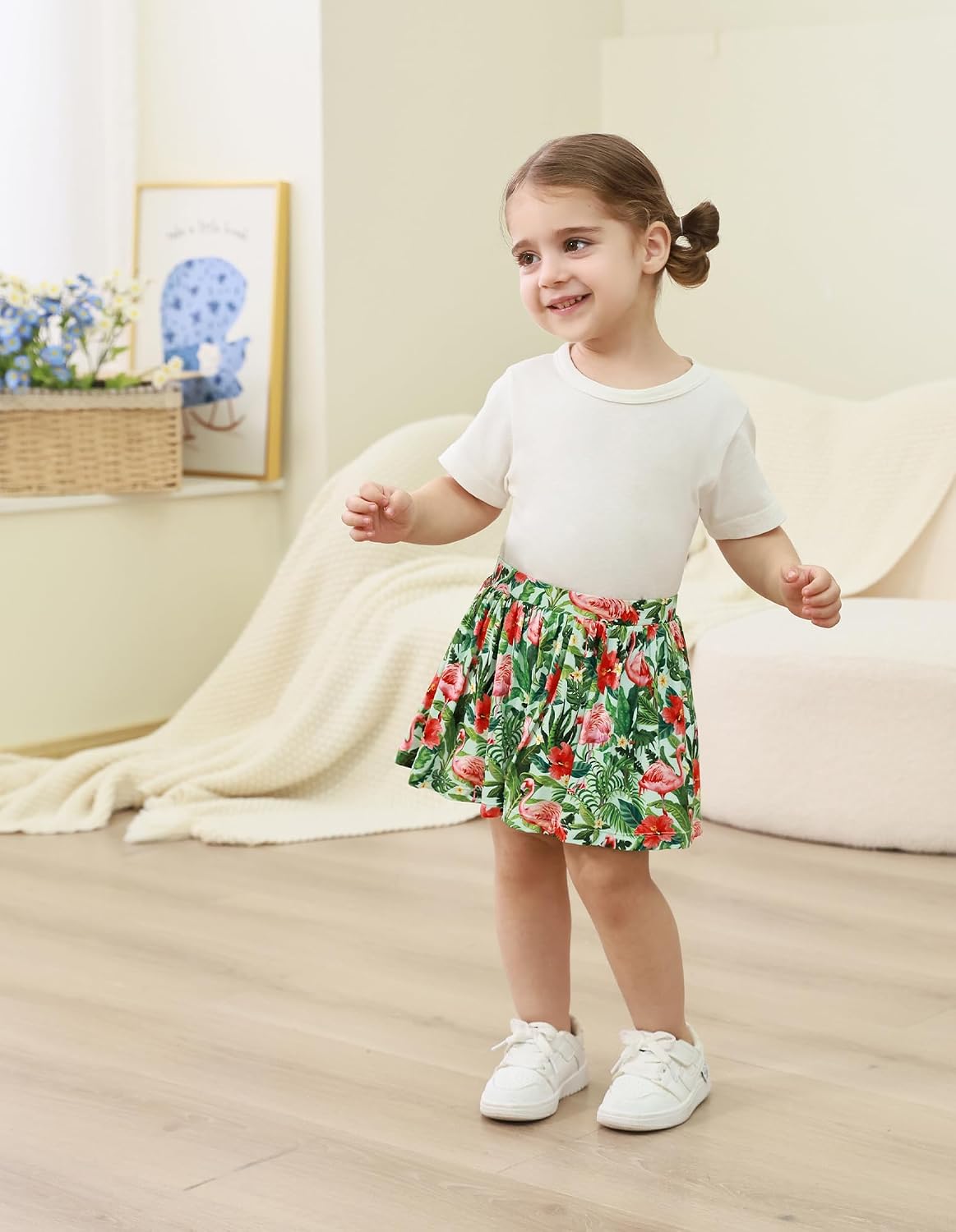 Baby Girls Dress Elastic Flared Pleated Skirts for Girls Kids Casual Skirts Skorts Stretch Waist Skater Skirt 2T-6Y