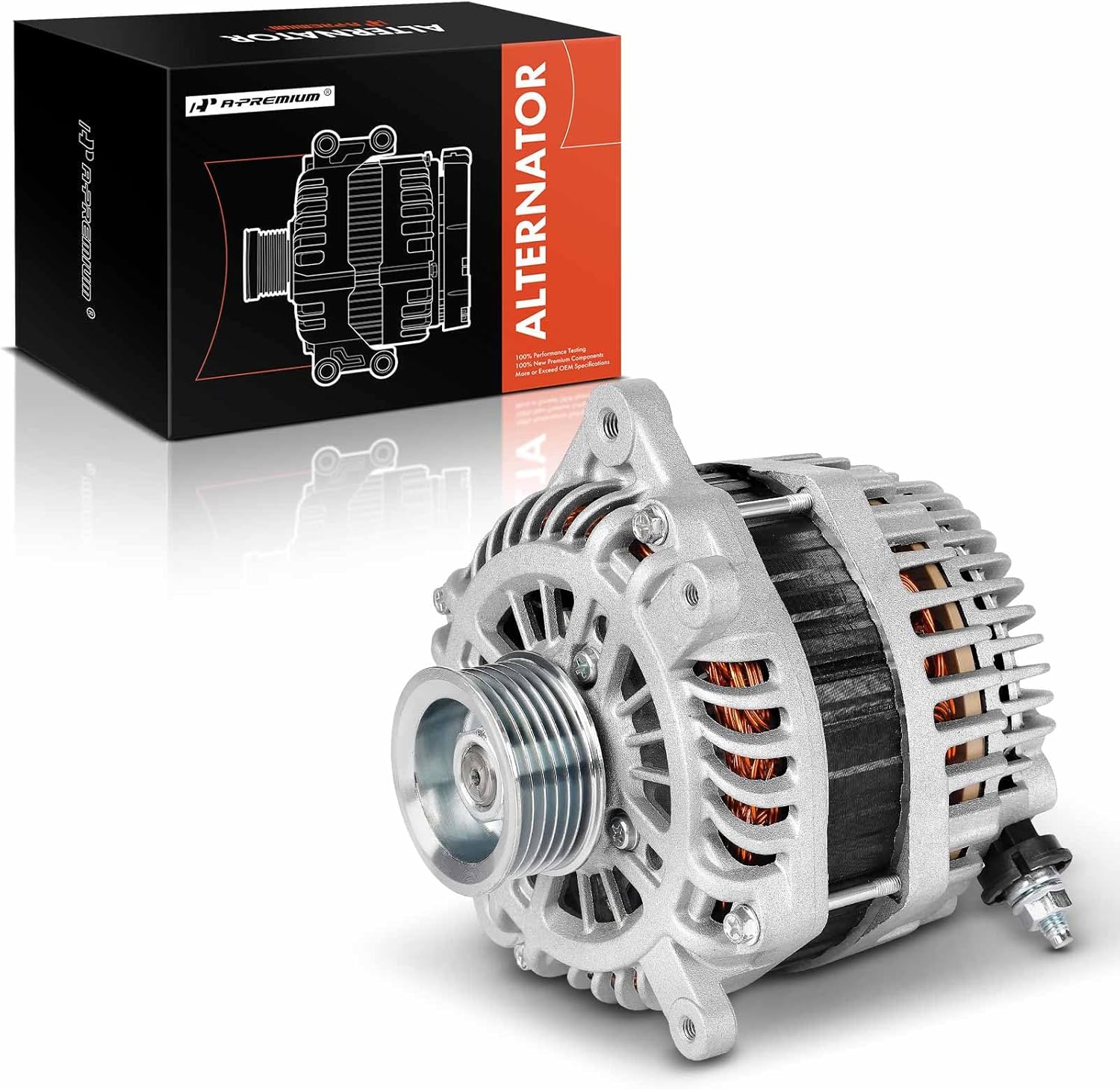A-Premium Alternator Compatible with Infiniti Q50 2016-2022, Q60 2017-2021, 3.0L, 12V 150A 6-Groove Pulley Clockwise, Replace# 31004HK6A, A003TL0191