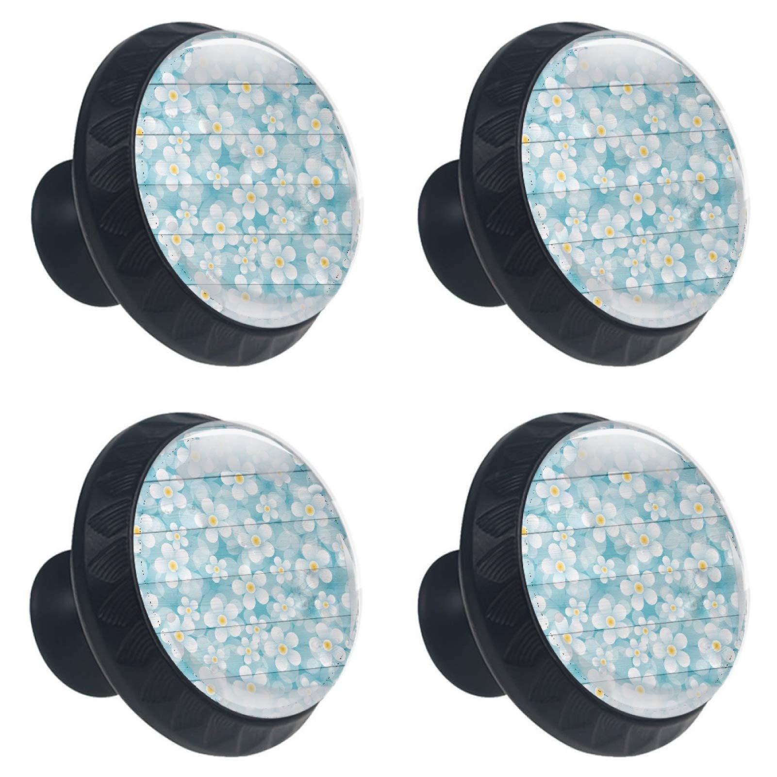 Boutons de meuble en verre 30 mm marguerites pour relooker une commode en bois