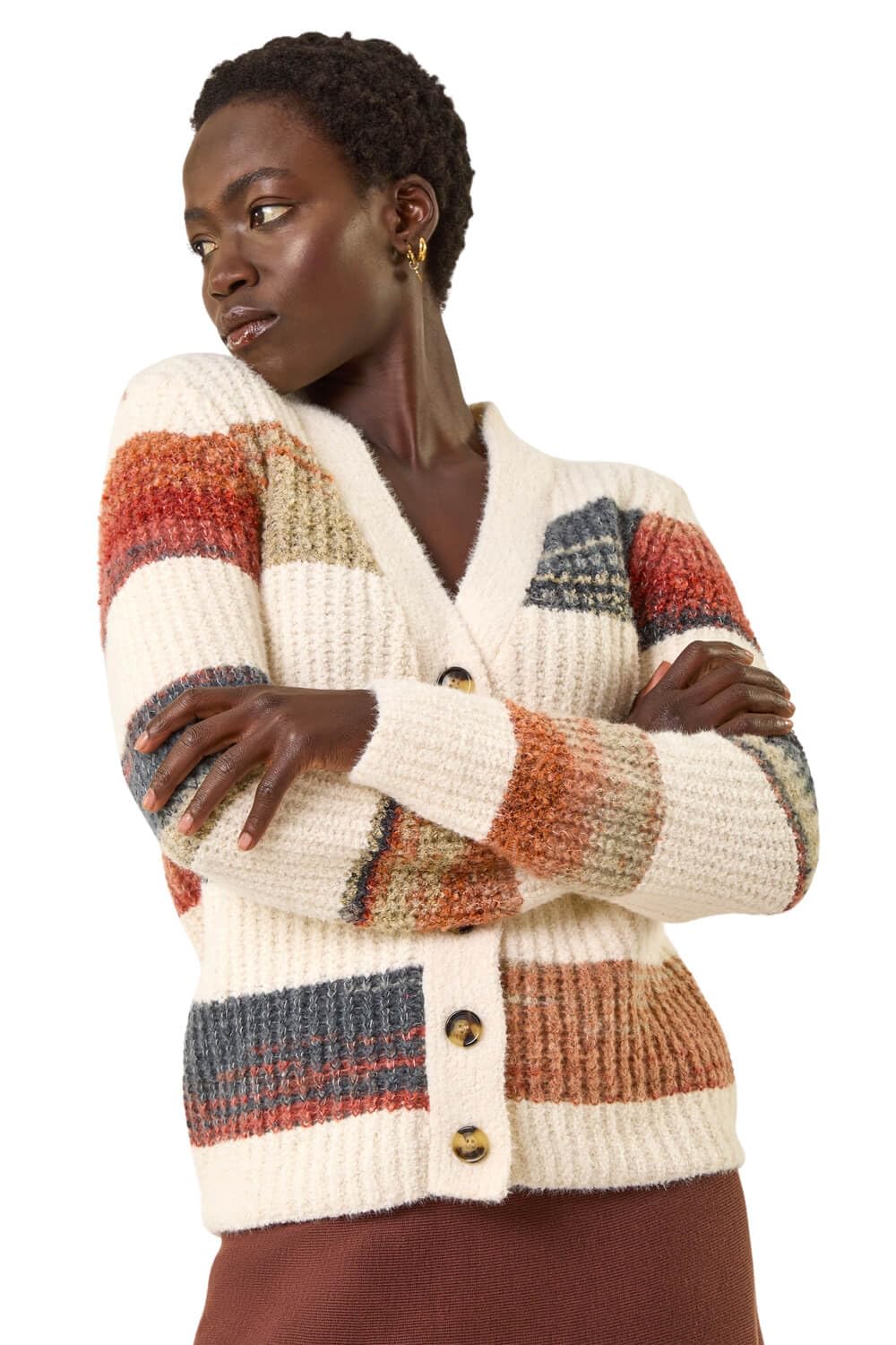 Roman Women's Knit Cardigan - Ivory - Size 16