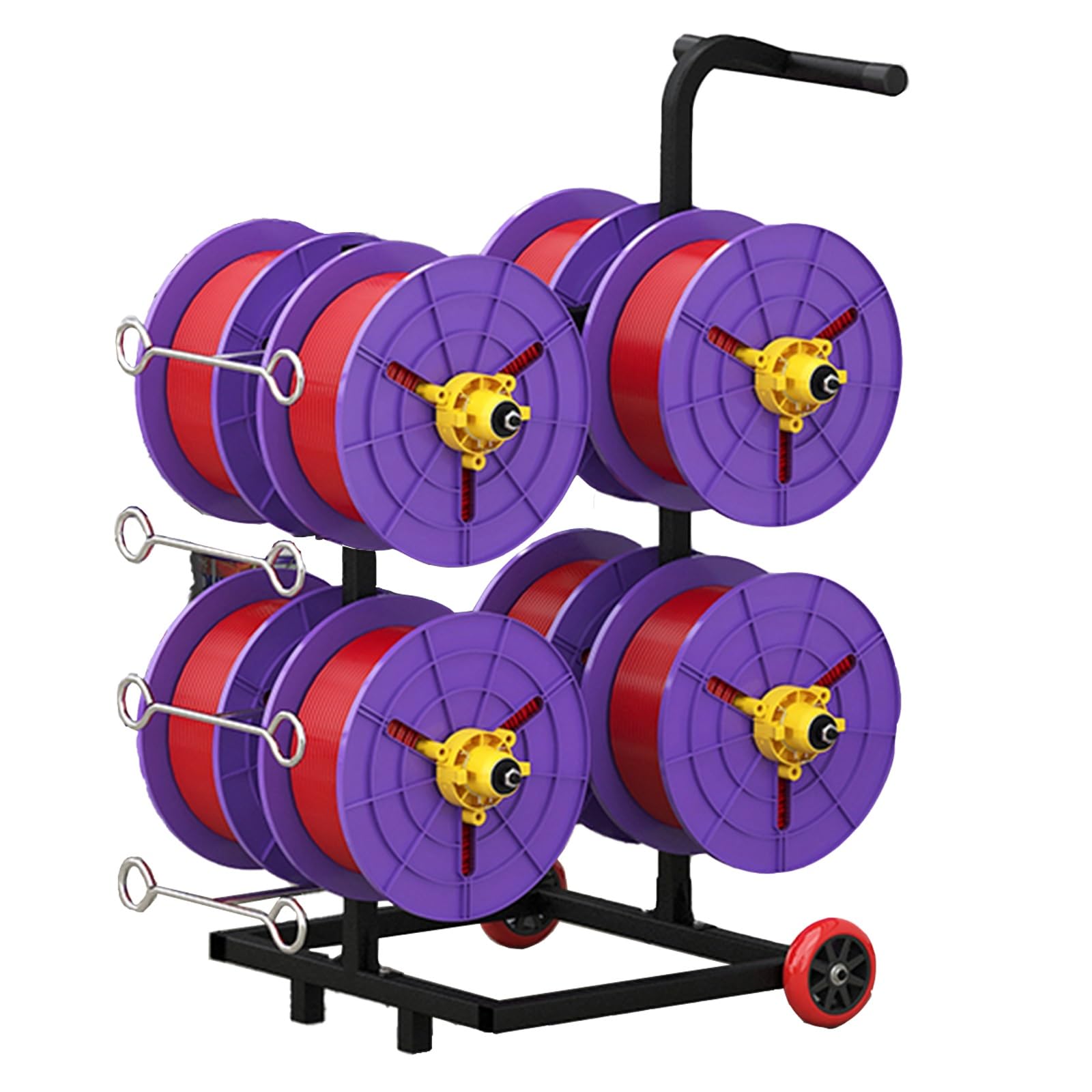 WDSOPK Wire Spool Holder with Handle, Effort-saving, Non-slip - Portable Cable Spool Dispenser for Electrician, Handicraft Creators - Reel Display Rack for Wires, Cables, Decorative Ribbon (8 Reels)