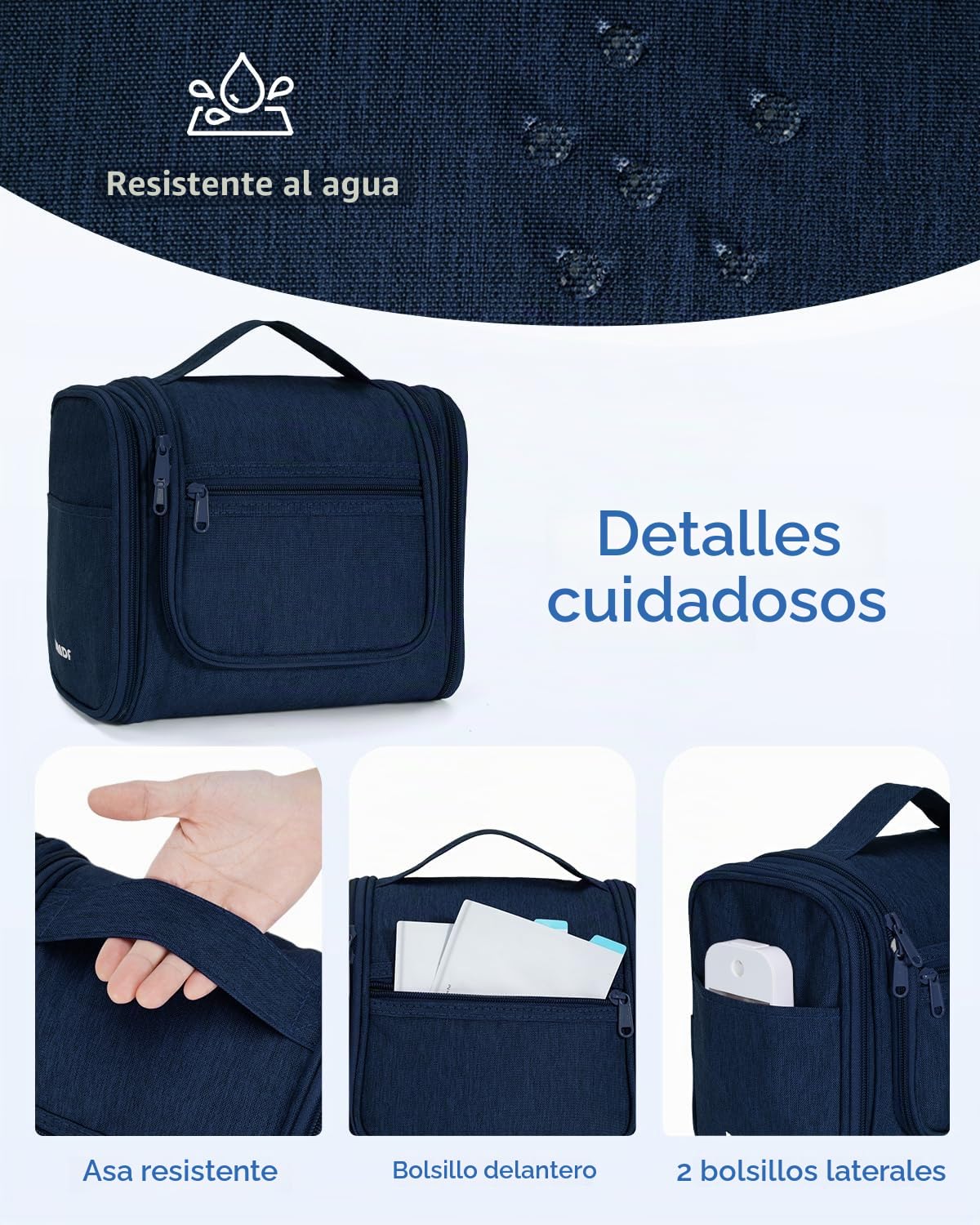 WANDF Neceser para Colgar Impermeable Bolsa de Aseo Colgante Viaje Hombre Bolsa de Cosméticos y Maquillaje para Mujer