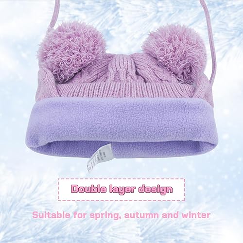 Miniatura 4 de Duoyeree Gorro de invierno para niños pequeños con solapa para las orejas, bufanda gruesa y cálida gorra de calavera para niños y niñas