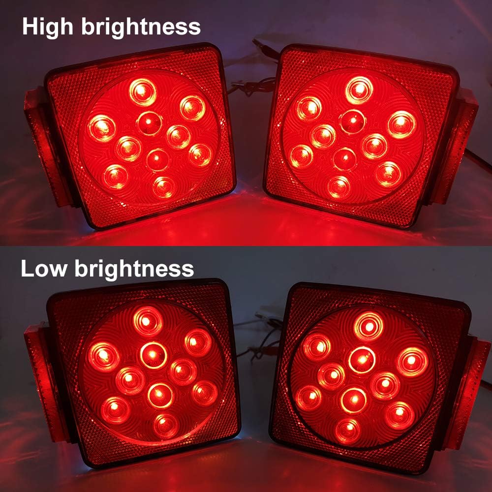 NOVALITE LED Waterproof Trailer Tail Lights Kit Submersible Tail Lamp Running Stop Turn Signal Brake Marker Reversing Backup Light for Truck RV Pickup Bus Towing Vehicle DC12V,Universal