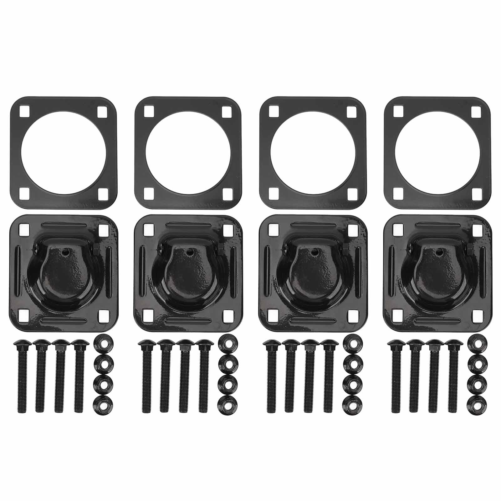 lyrlody Puntos de Anclaje de Amarre para Remolque, 4 Piezas de Anclajes de Amarre con Anillo en D Empotrados de 1,2 Pulgadas, Acero Al Carbono con Revestimiento de Zinc, Carga de 6000 Libras, para