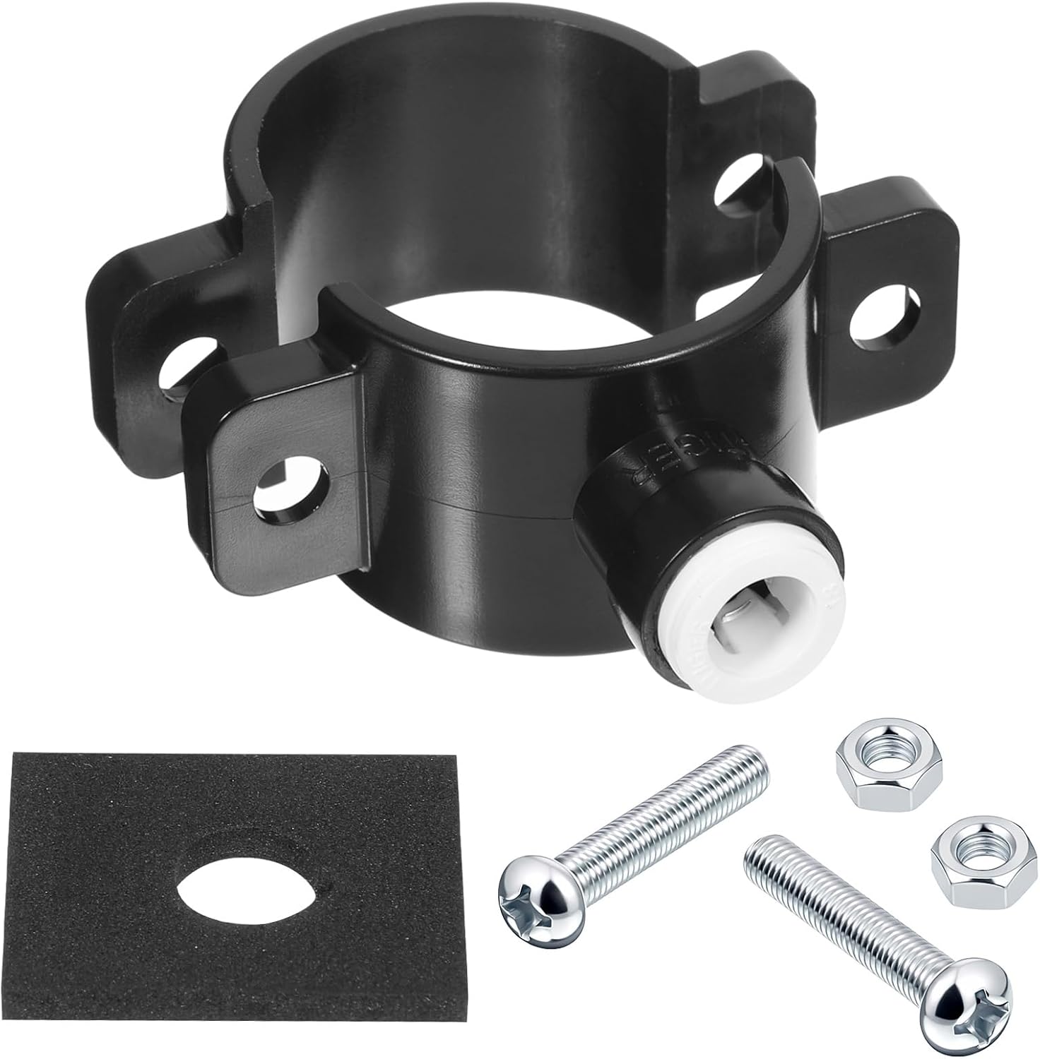 Drain Saddle Clamp Drain Saddle Valve 3/8" Quick Connect Plastic Water Filters Valve Clamp for Reverse Osmosis System