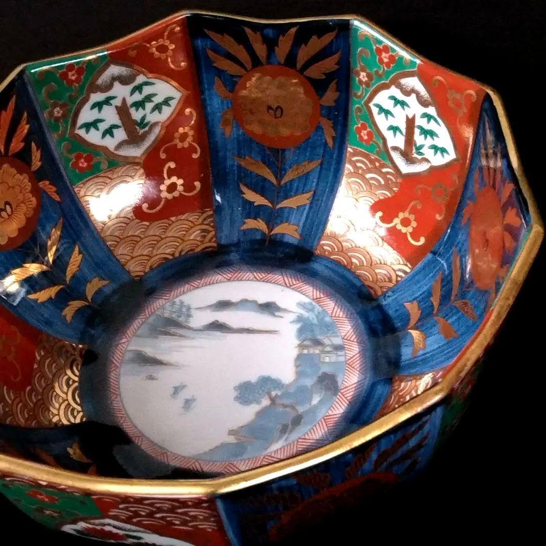 有田焼 清秀窯 元禄古伊万里 大鉢 鉢 1点 菊割 祥瑞 金彩 お正月