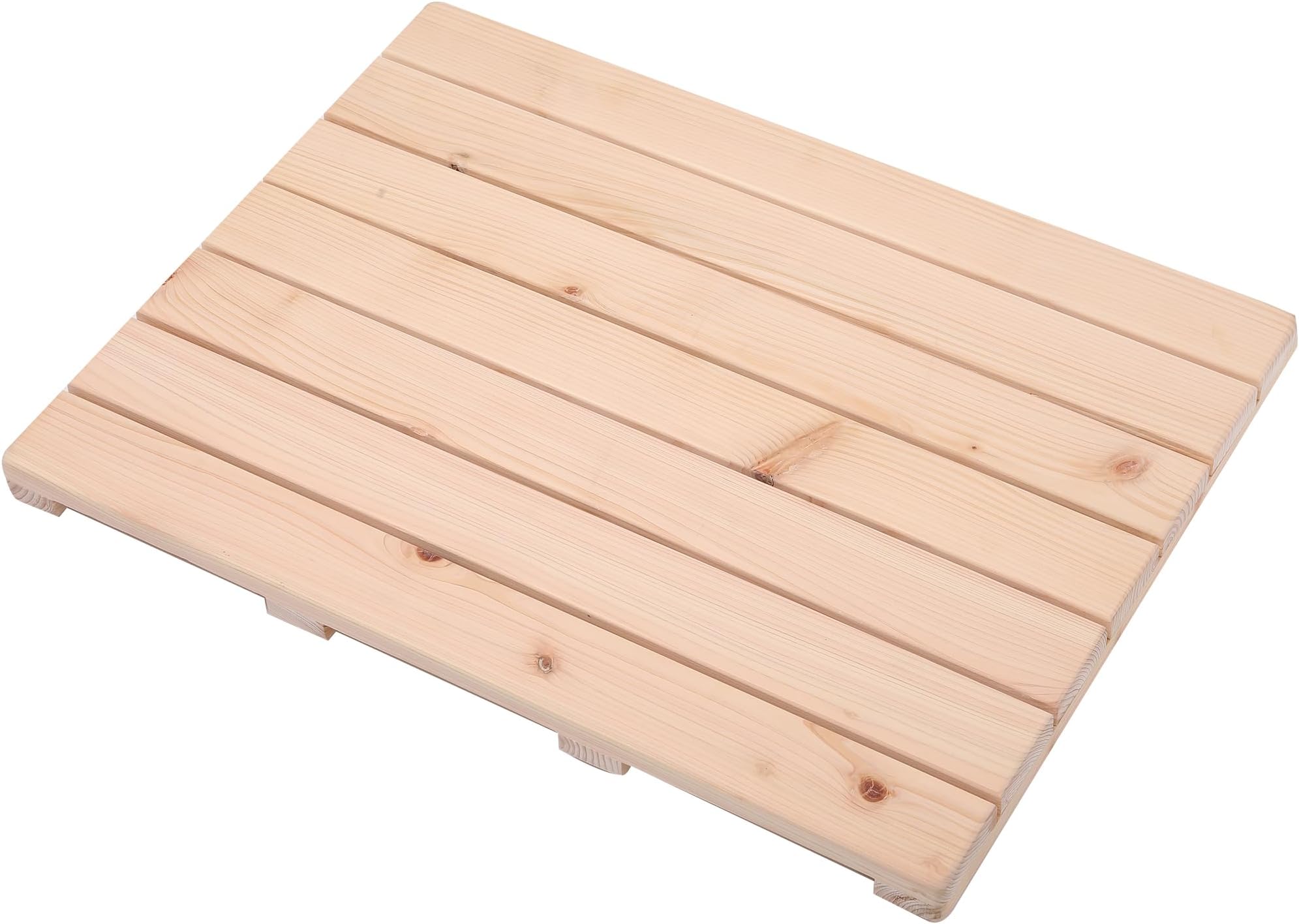 bingaai Hinoki Wood Shower and Bath Mat 25×18.9 in, Natural Japanese Hinoki Wooden Bath Mat, Non-Slip Bathroom Mat Wood for Indoor Outdoor Shower, Wooden Floor Mat for Spa Sauna Camping
