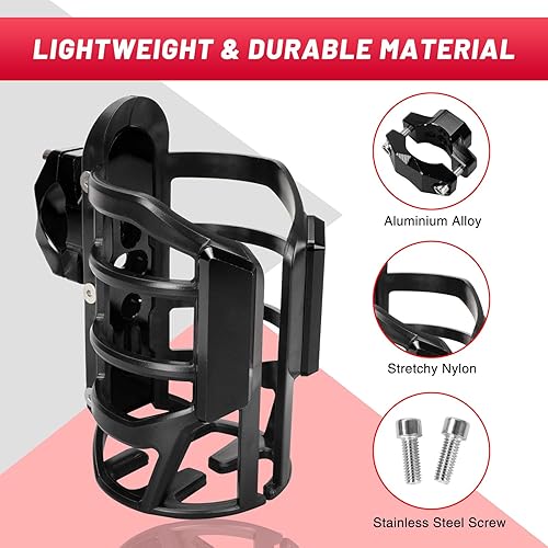 Miniatura 4 de Portavasos para bicicleta, aleación de aluminio, con carcasa de plástico elástico, tornillos de acero inoxidable para motocicleta, bicicleta, MTB,