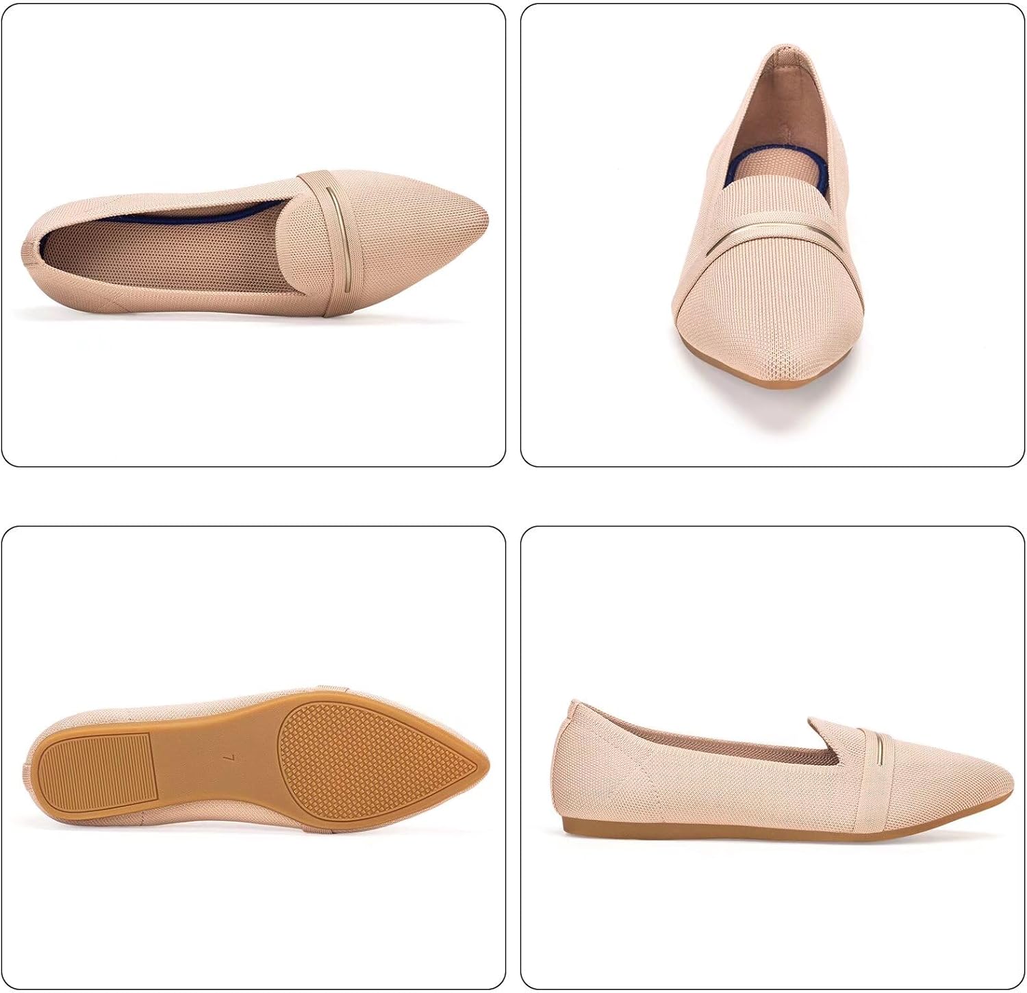 Frank Mully Women's Casual Loafer Flats Slip On Loafer Shoes Comfortable Knit Flat Shoes Classics Pointy Toe Loafer Flats,for Work,Travel - Image 5