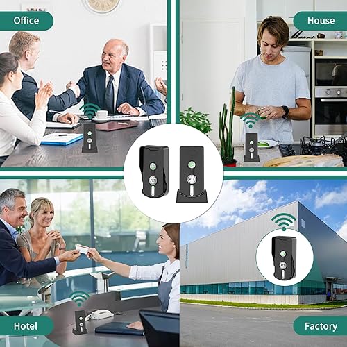 Miniatura 3 de Timbre de puerta inalámbrico, intercomunicación bidireccional con altavoz, alcance de 3280 pies, intercomunicadores de control de volumen para uso