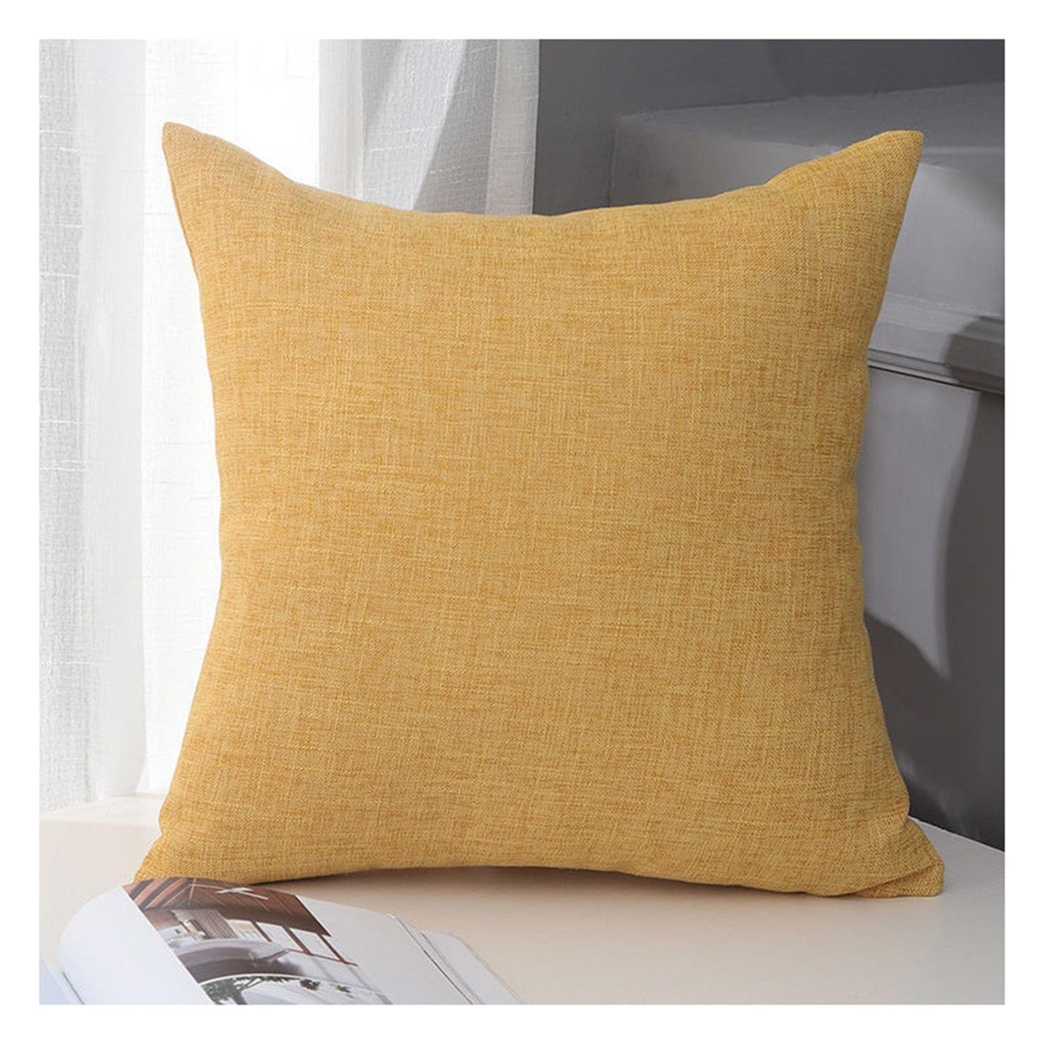 Elysysrl Ginger Yellow Decorative Throw Pillow Covers 45 X 45Cm, Soft Modern Cushion Covers 60X60, Pillow Cases 40X60 60X80 For Sofa Couch Bedroom(,60X60cm(Pack Of 1))