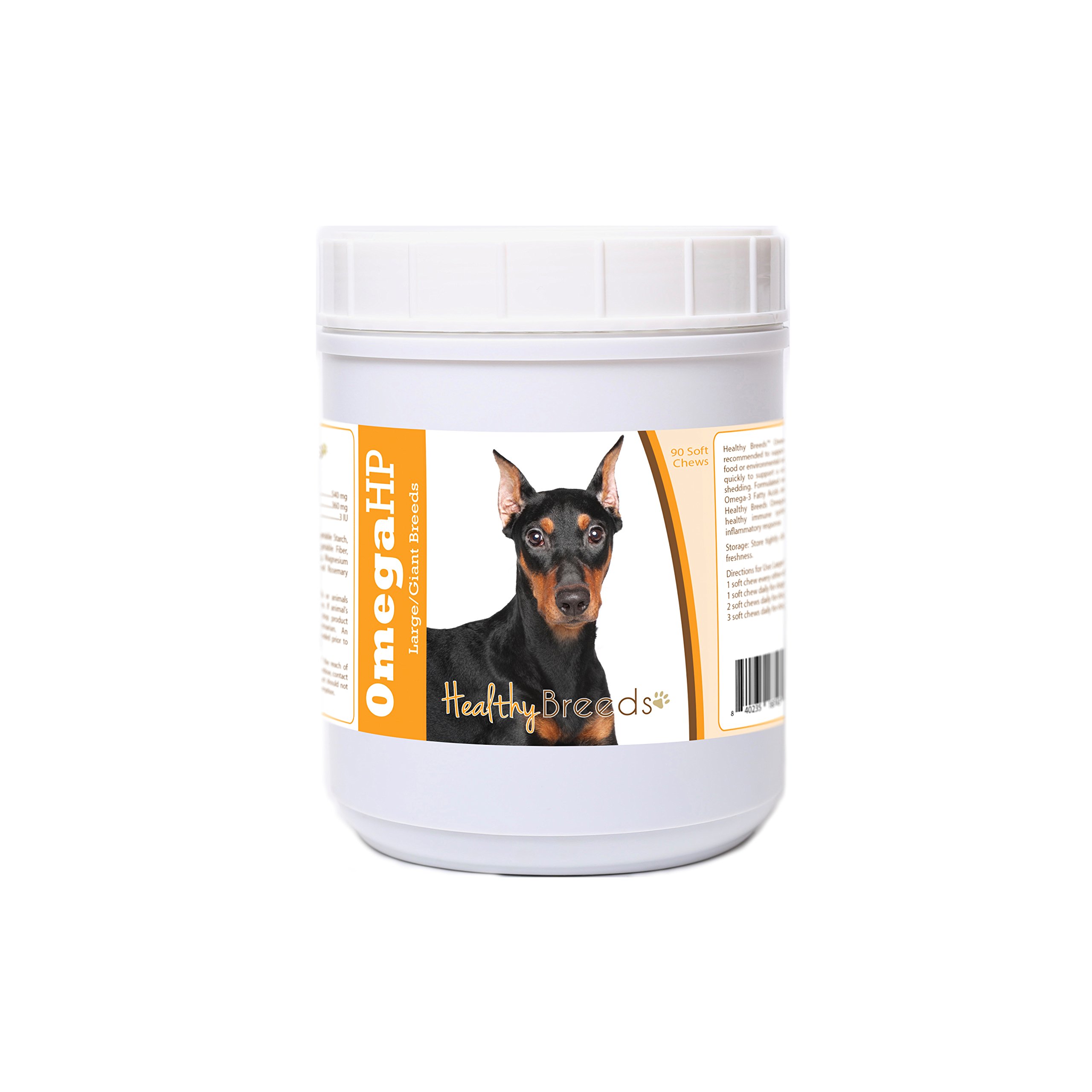 Healthy Breeds German Pinscher Omega HP Fatty Acid Skin and Coat Support Soft Chews 90 Count