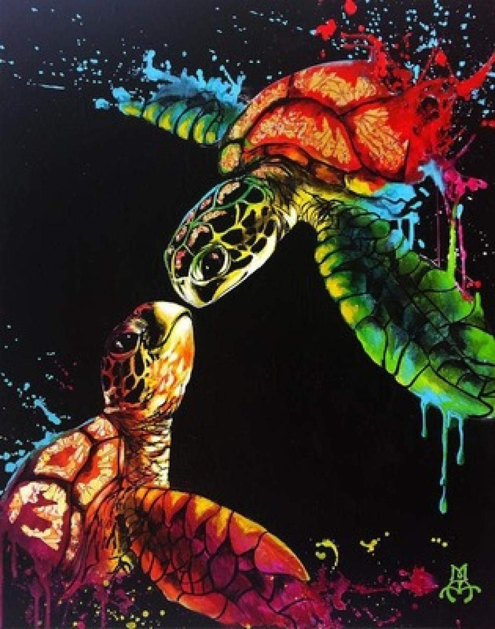 Peinture de Dessin Animé Tortues 5D pour décorer votre salon en famille