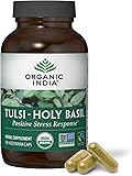 ORGANIC INDIA Tulsi Herbal Supplement - Holy Basil, Immune Support, Adaptogen, Supports Healthy Stress Response, Vegan, Gluten-Free, Kosher, USDA Certified Organic, Non-GMO - 180 Capsules Tulsi 180 Count (Pack of 1)