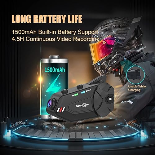 Miniatura 12 de FreedConn Casco de motocicleta Auriculares Bluetooth L1M Casco Auriculares Altavoces Impermeable Auriculares Deportivos de Motocicleta Altavoces