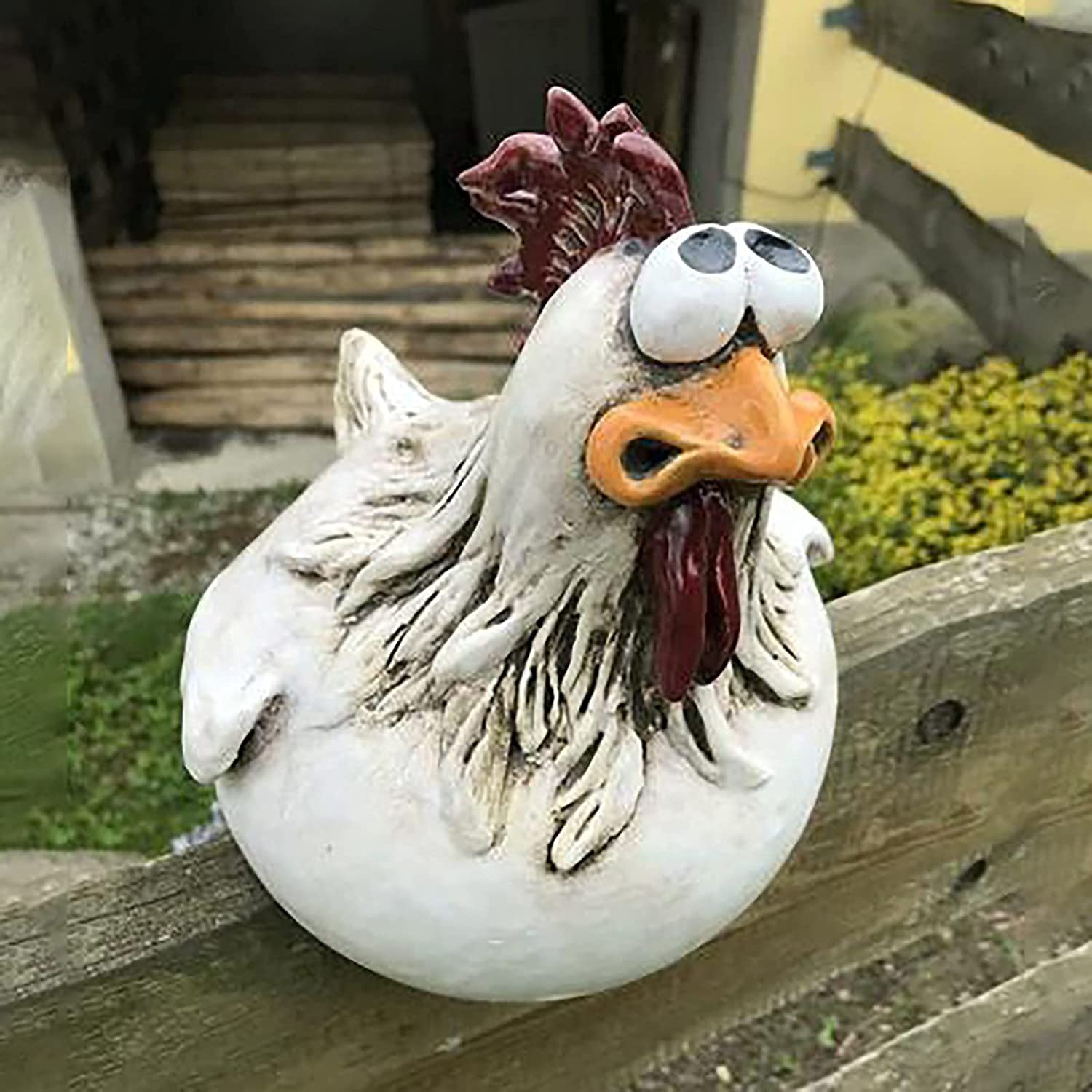 Gartendeko Huhn Gartenstecker, Hühner Deko Garten, Outdoor Garten Gartendeko Hinterhof Rasen Pfähle Huhn Gartenstecker Henne Hahn Henne Vogel Seitensitz Indoor (3 Stück)