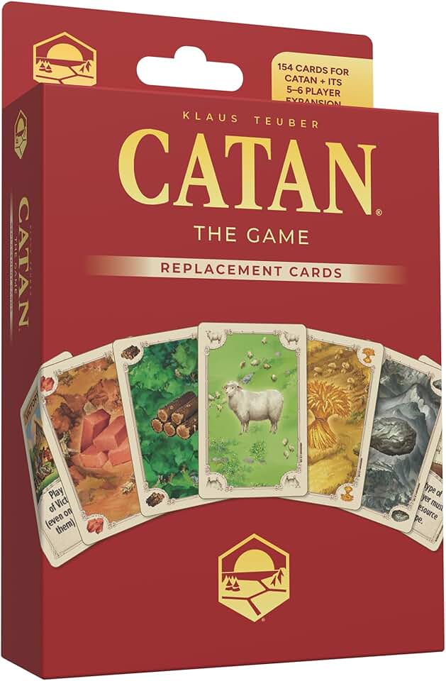 CATAN Acessório de cartão de jogo base (6ª edição) Conjunto completo de substituição com 95 cartas de recursos e 25 cartas de desenvolvimento, Made Studio