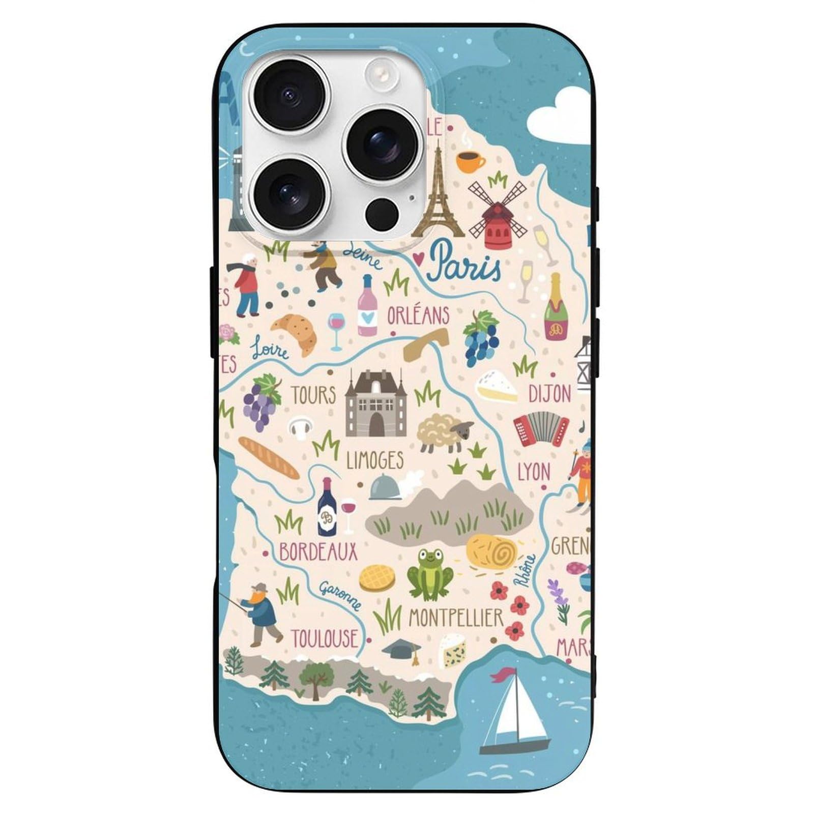 Amazon.co.jp: iPhone 16 Pro ケース フランス 地図 マップ