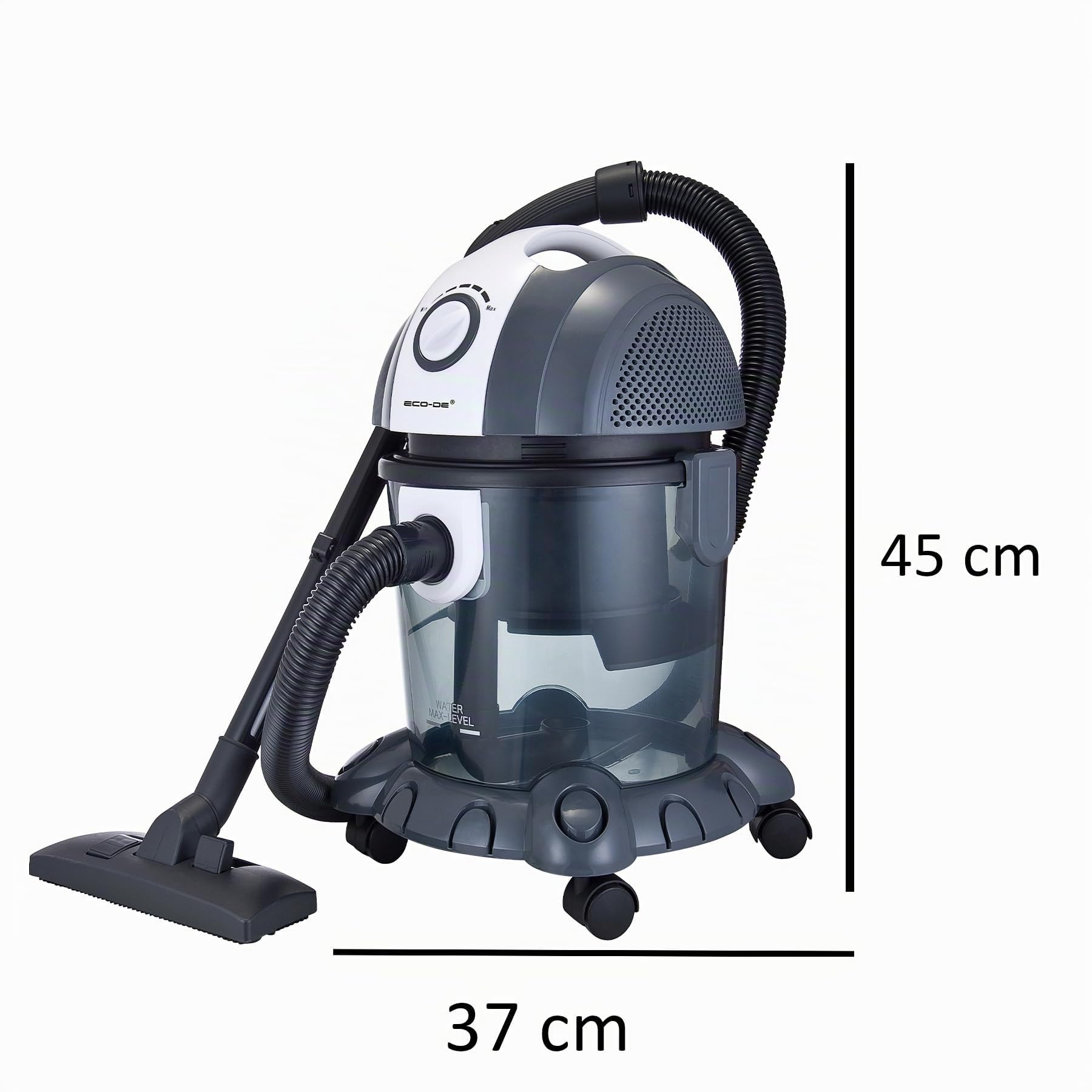 ECO-DE Aspirapolvere Aspiratore solidi-liquidi Wet & Dry 1800 W Filtro HEPA Lavabile e filtro ad acqua, con funzione soffiatore blower e regolatore di potenza