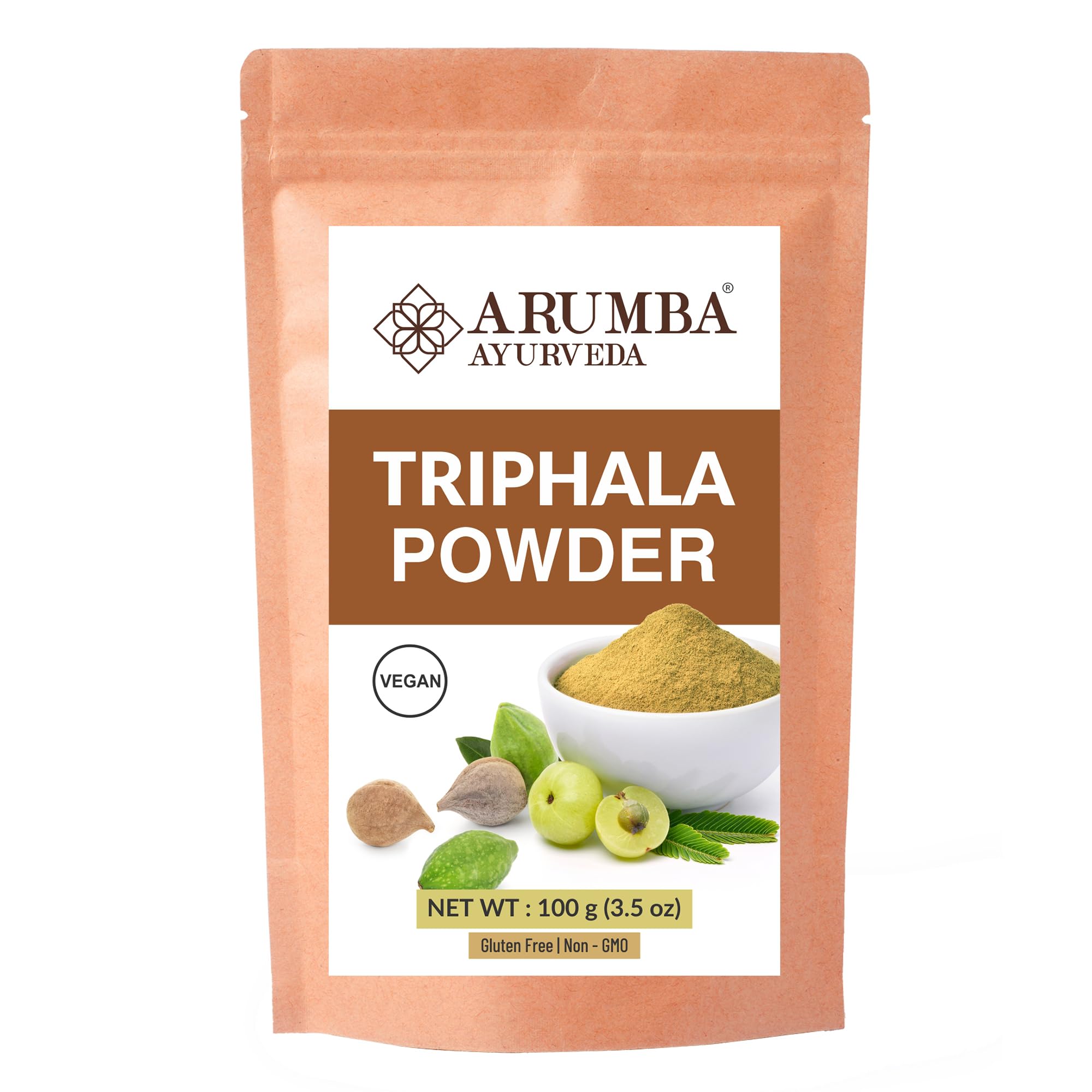 Triphala - Polvere da 100 g per alleviare la stitichezza, Haritaki, Bibhitaki, Amla, Cleanse Vitamina C, Digestione