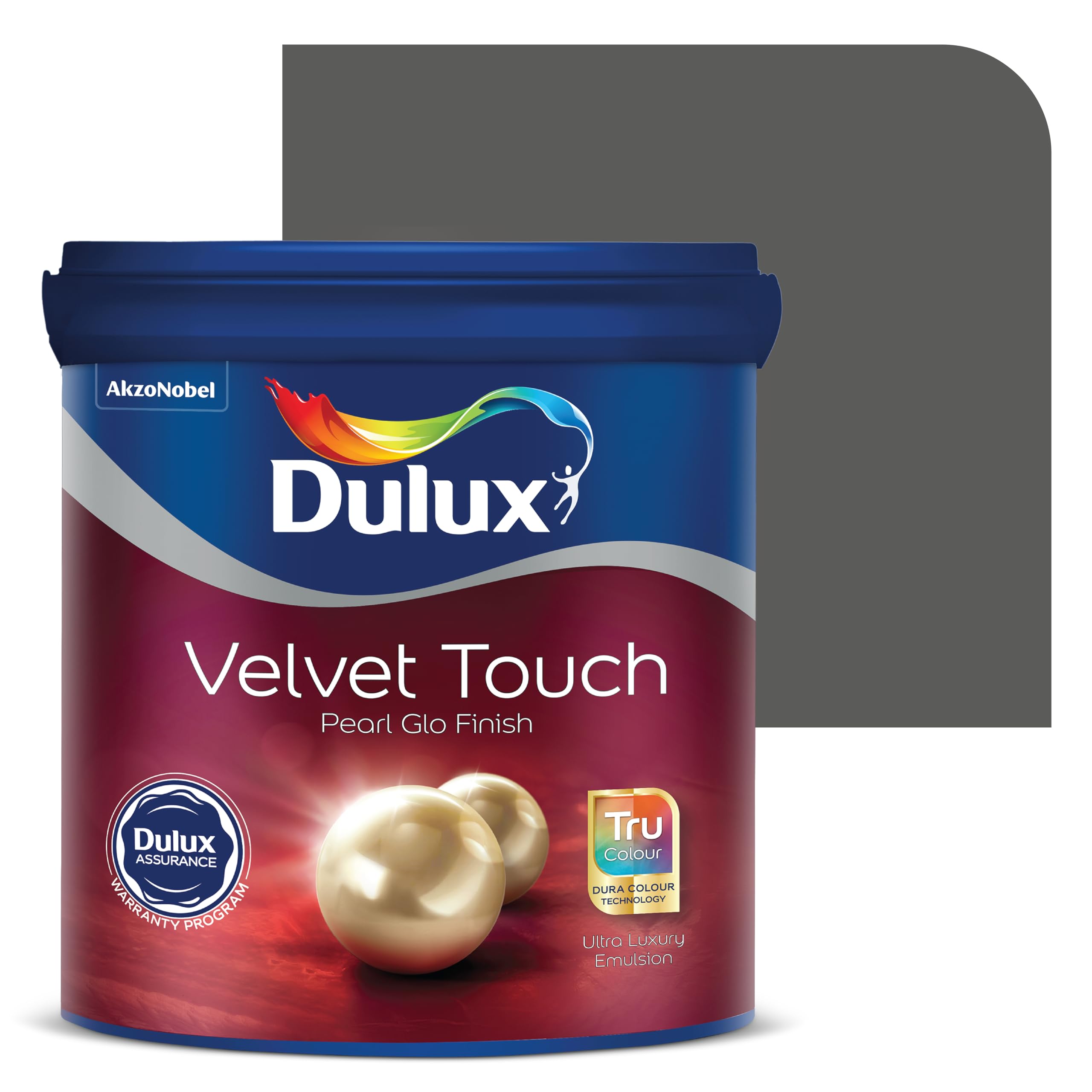 Dulux Velvet Touch Pearl GLO Interior Emulsion Paint (1L, Sublime Pencil) – Luxurious soft-sheen wall paint, highly durable, washable, rich, intense colors, with 6-year warranty