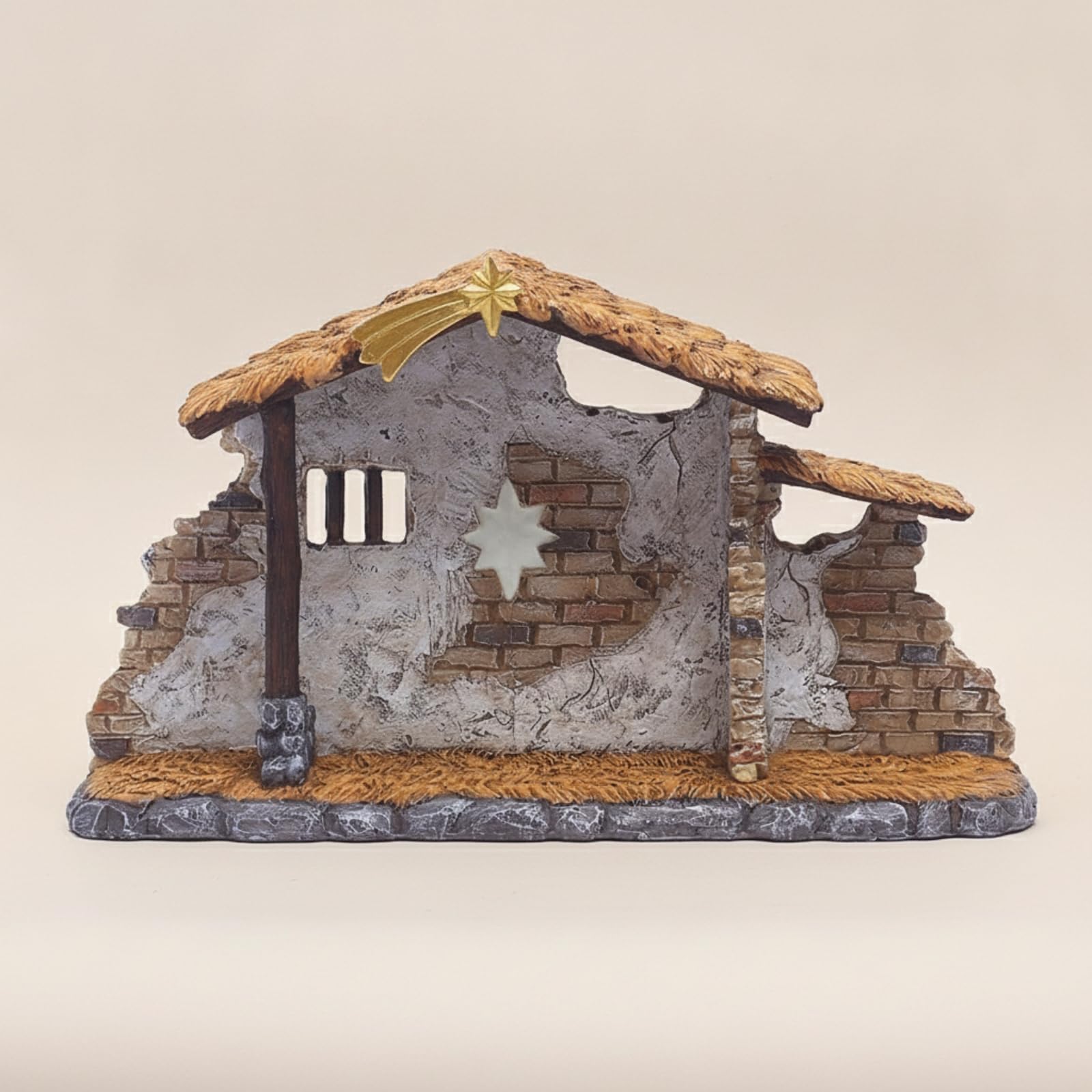 Étable Crèche Noël Rustique Crèche Noël En Résine Style Ferme pour Cheminée