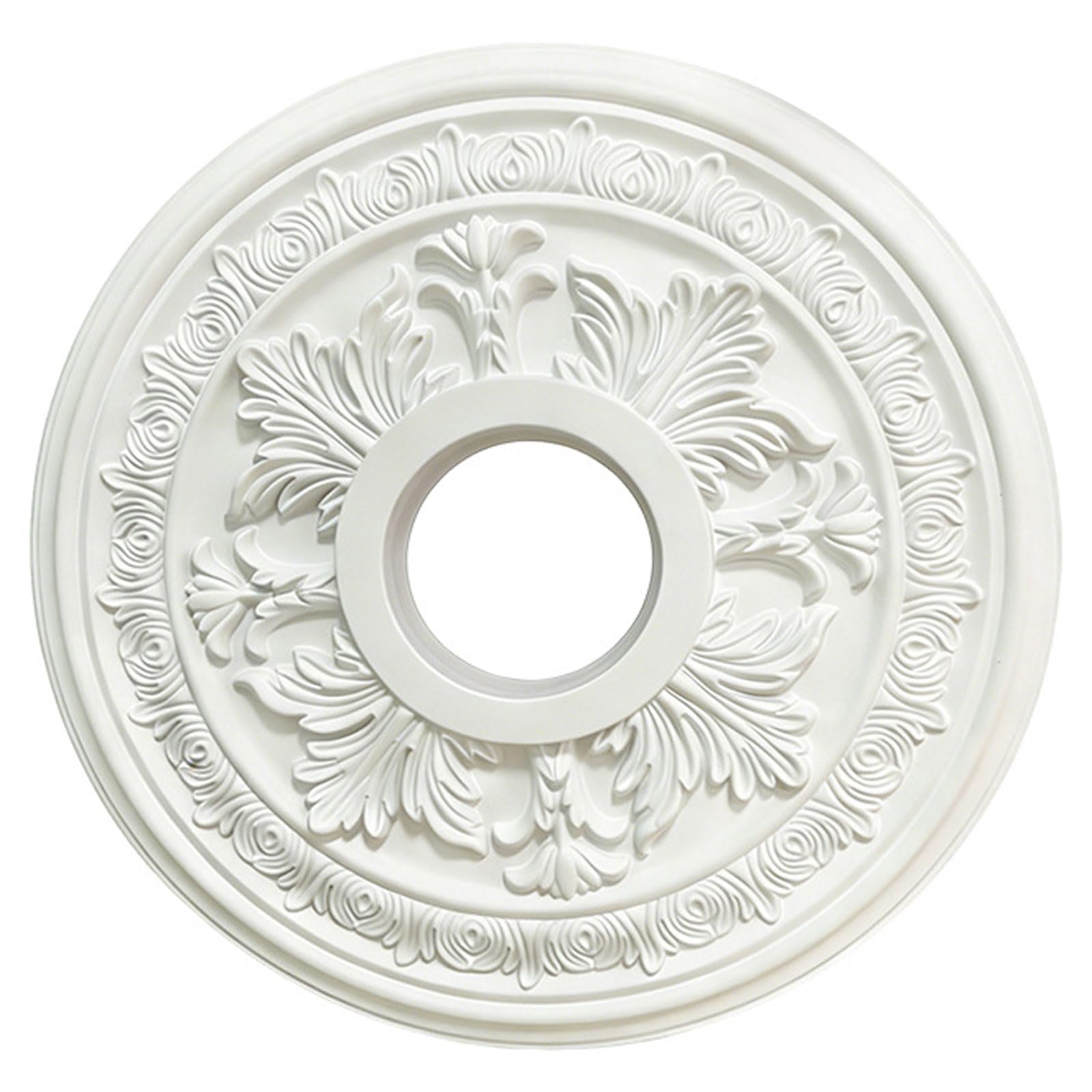 Zeihyeurus Round PU Decorative Medallion,PU Decorative Ceiling Light Medallion,Circular PU Ceiling Rose,Lightweight,No Drilling,for Light Fixtures Ceilings Fans Chandeliers